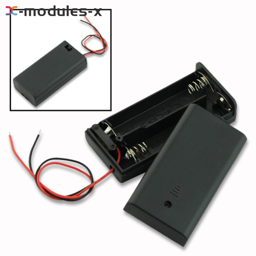1-10Piece AA 2A Battery Holder Box Case With ON/OFF Switch Cover For 2AA Battery