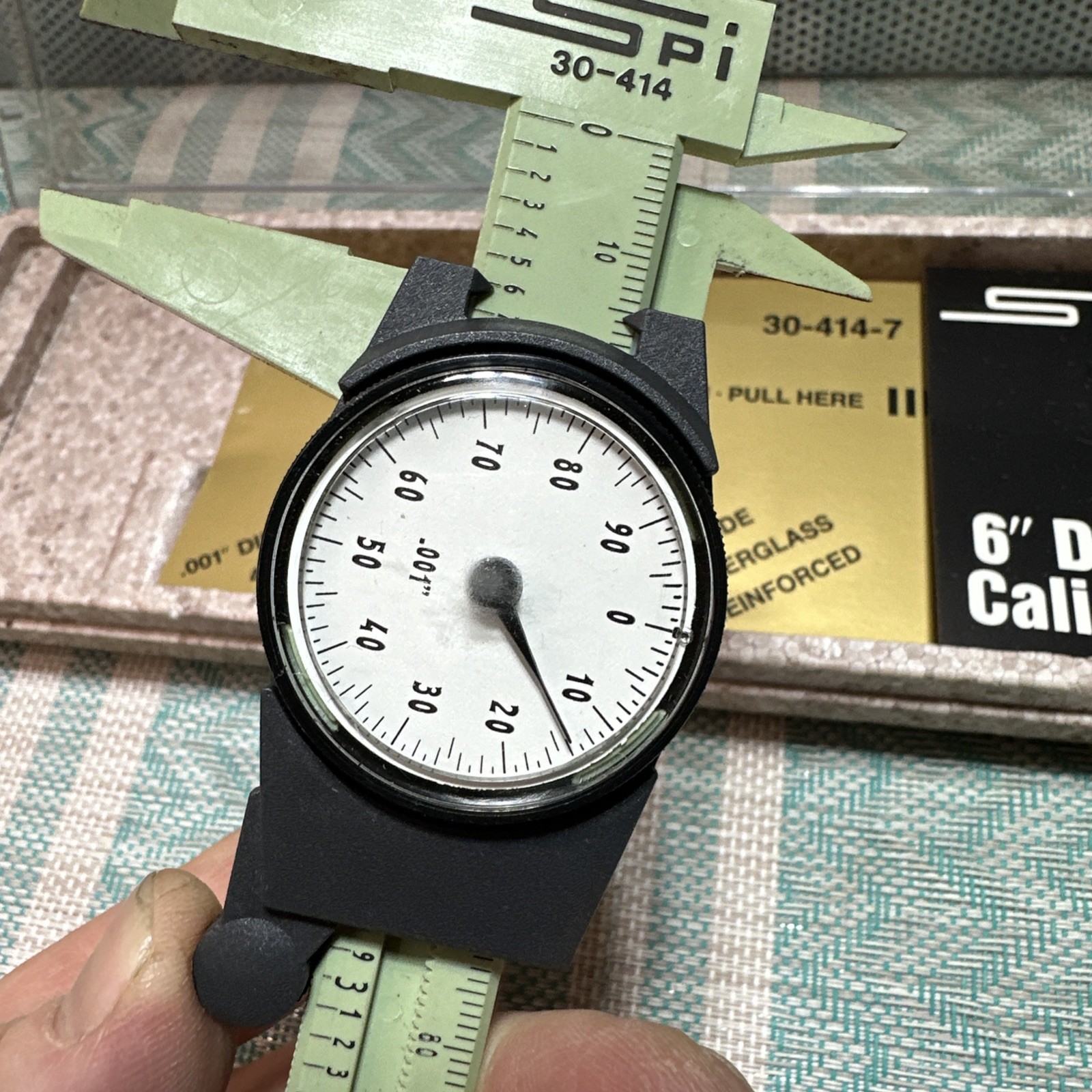 SPI 30-414 6” Dial Caliper Green Made In Switzerland 65% Fiberglass Reinforced