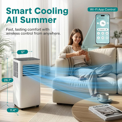 SereneLife Small Air Conditioner Portable 8,000 1 Count (Pack of 1), White