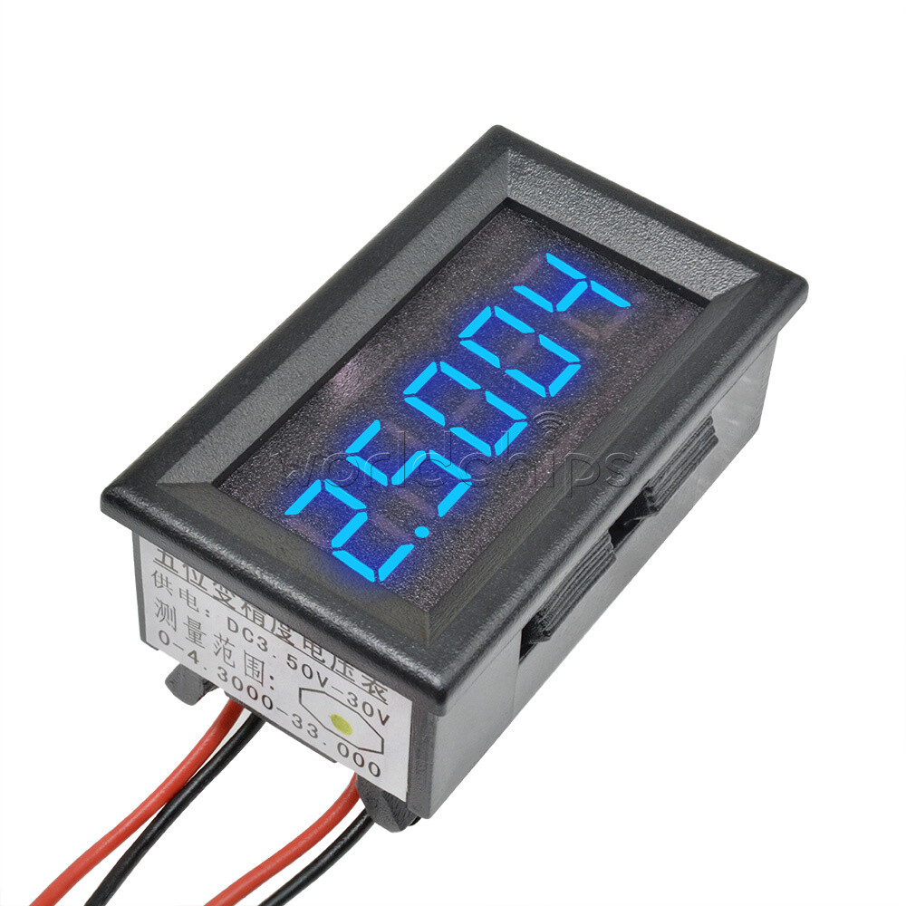 LED 5 Digit DC 0-4.3000-33.000V Digital Voltmeter Voltage Meter Car Panel Blue