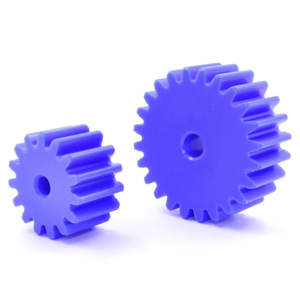 2 Modulus Blue Nylon Spur Gear, Cylinder Flat Gears 12~100 Teeth, 6/8/10mm Bore