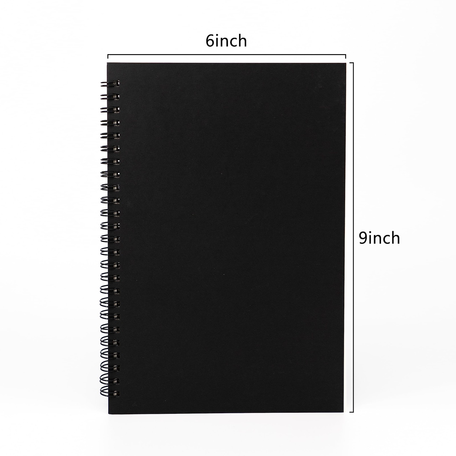 DSTELIN 9 inch x 6 inch, 100GSM, Blank Spiral Notebook, 1-Pack, Soft Black