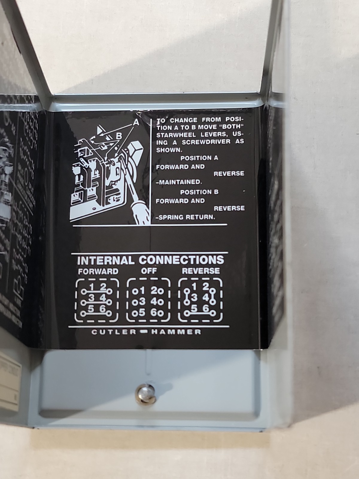 NOS Cutler-Hammer Drum Switch Type DD1 No. 9441H284 Made In USA