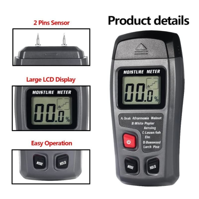 THE PERFECT PART Digital LCD Wood Moisture Meter Detector Tester Wood…