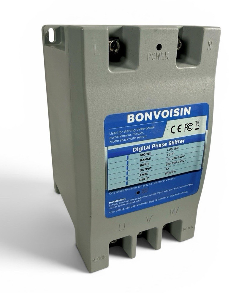 Bonvoisin Single Phase to 3 Phase Converter 2HP (1.5kW) Digital Shifter CPS-2HP