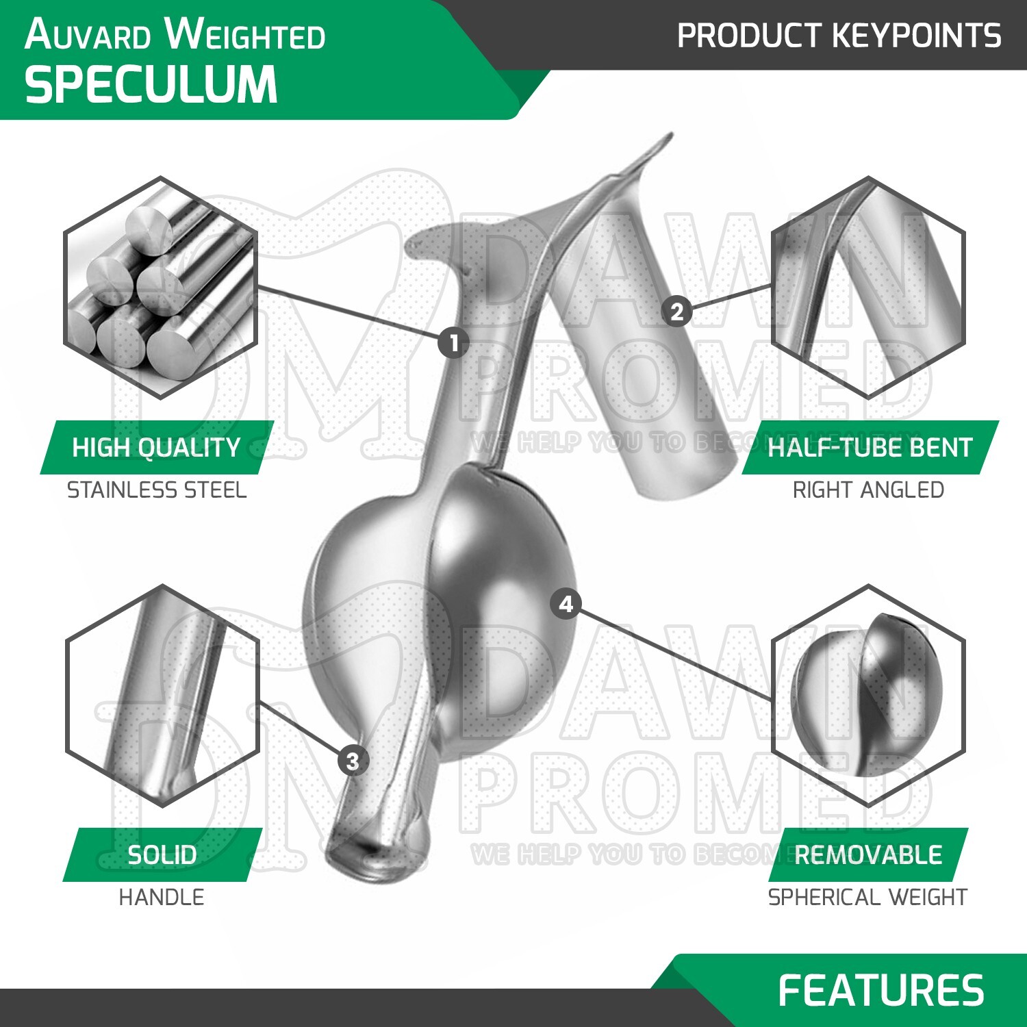 AUVARD Weighted Vaginal Speculum 9″ 2 lbs (909g) OB/GYN Surgical Instrument