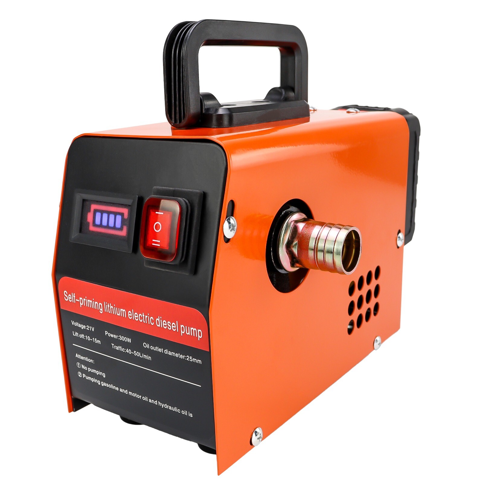 300W Fuel Transfer Pump 1500mAH Electric Oil Pump 50L/Min Diesel Transfer Pump