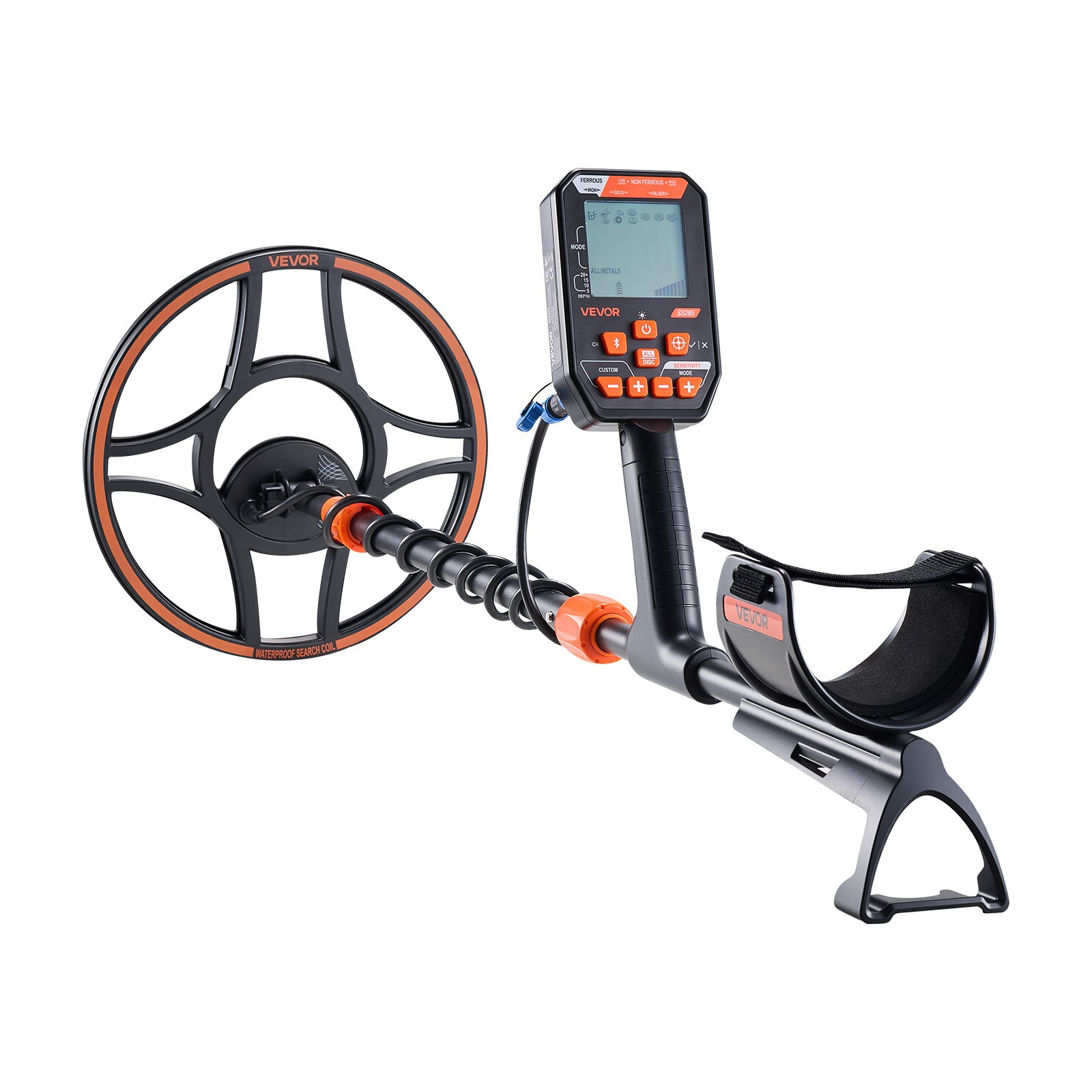 VEVOR Waterproof Metal Detector 12″ Professional Gold Detector for Adults IP68
