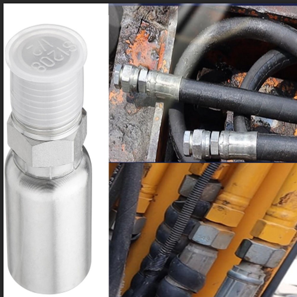 12 x 3/8″ I.D. Hose x 3/8″ NPTF Male W/ Cover Hydraulic Hose End Crimp Fittings