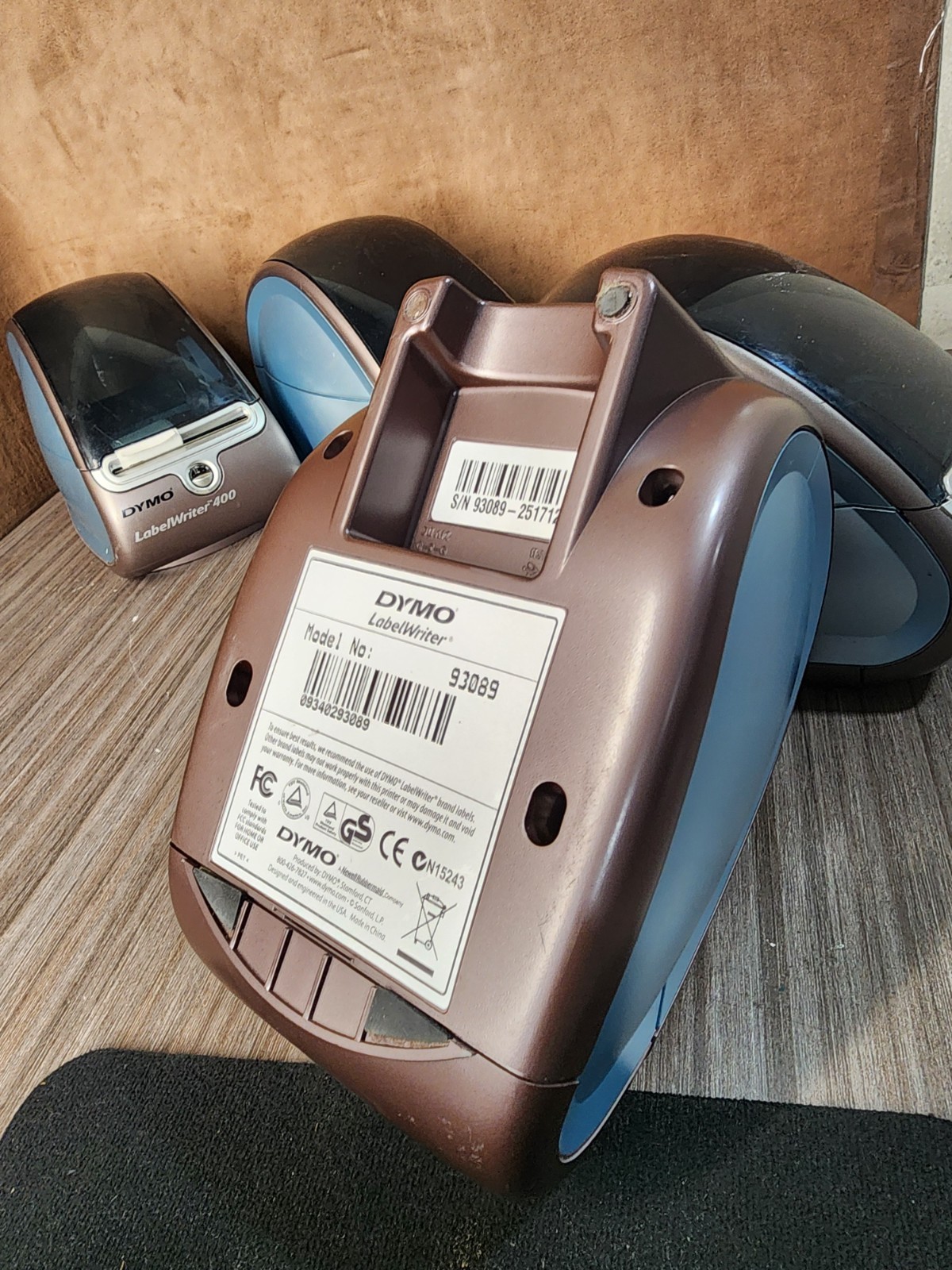 Lot of 4 DYMO LabelWriter 400 Thermal Label Printers 93089 USB No Power Supply
