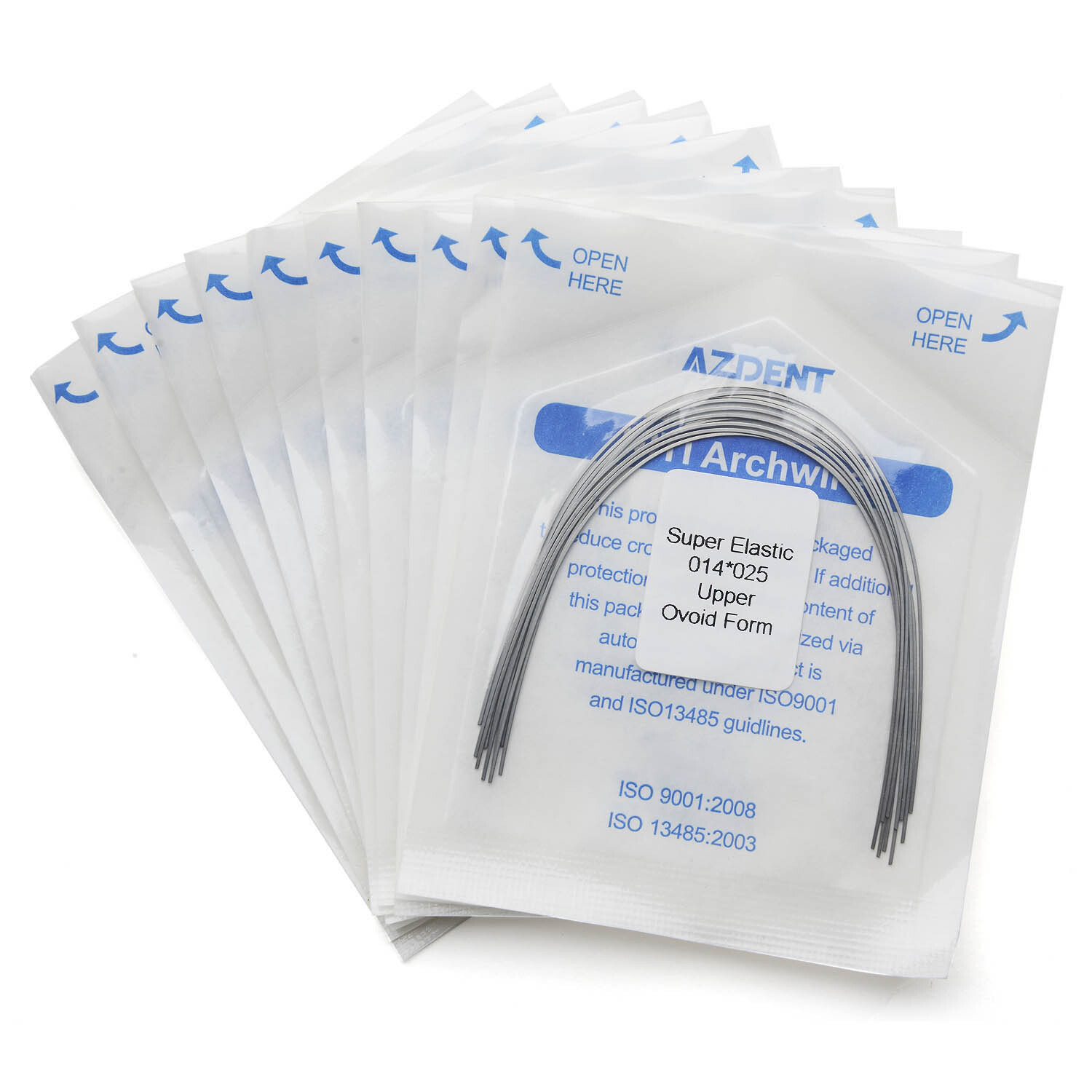10 PCS AZDENT Dental Ortho Super Elastic Niti Arch Wires Rectangular Ovoid form