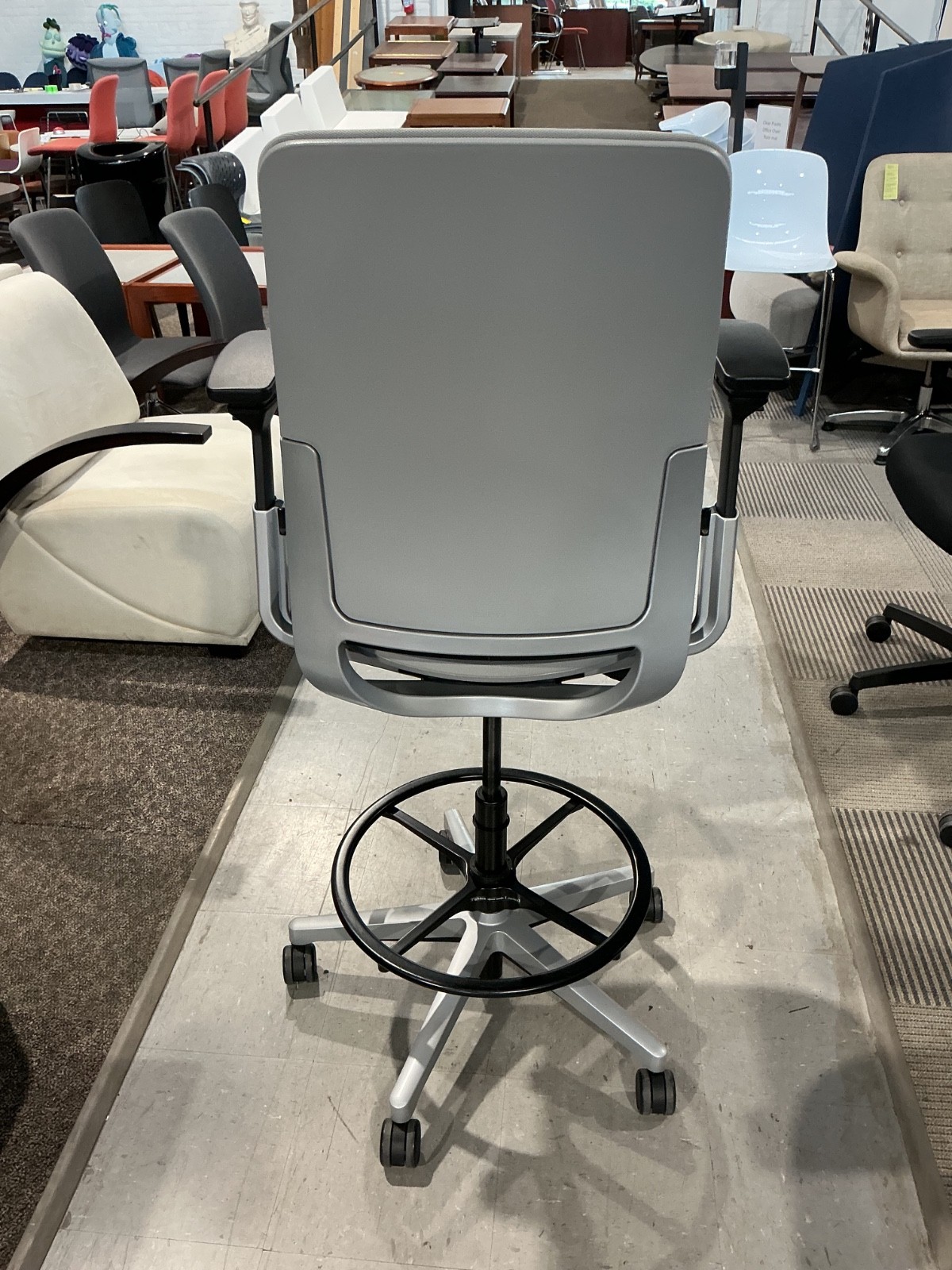 Steelcase Amia Drafting Chair w/ Arms in Gray