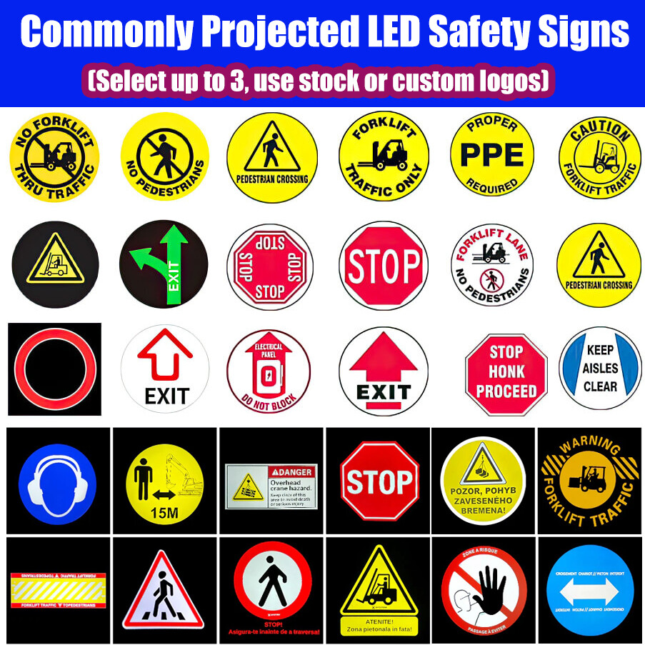 15W-1500W Industrial Warning Safety Caution Signs Projection LED Sign Projector