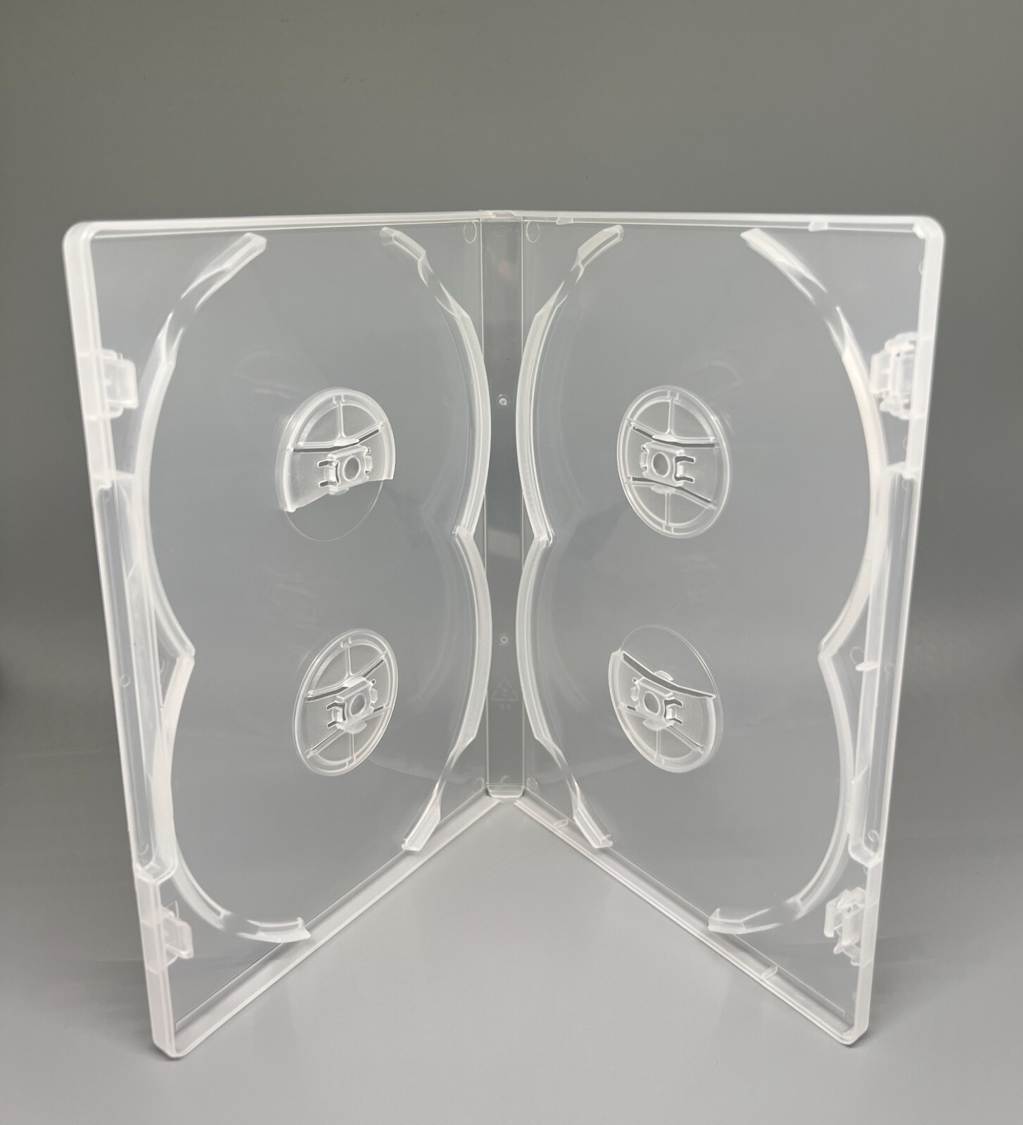 2 PCS TOP QUALITY NEW 14MM SLIM QUAD 4 DISC DVD CASE, SUPER CLEAR, RAM42-DS