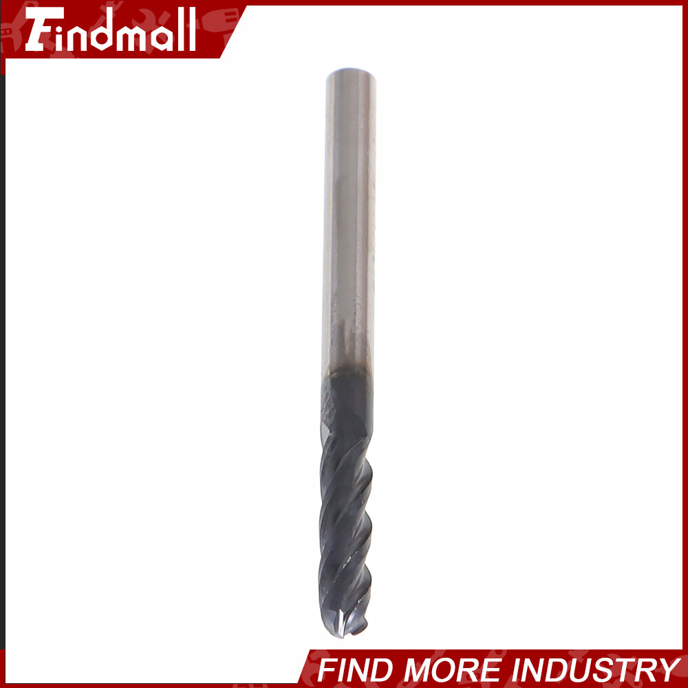 5 PCS 1/8″ 4 Flute 1-1/2″ Overall Length Ball Nose Carbide End Mill