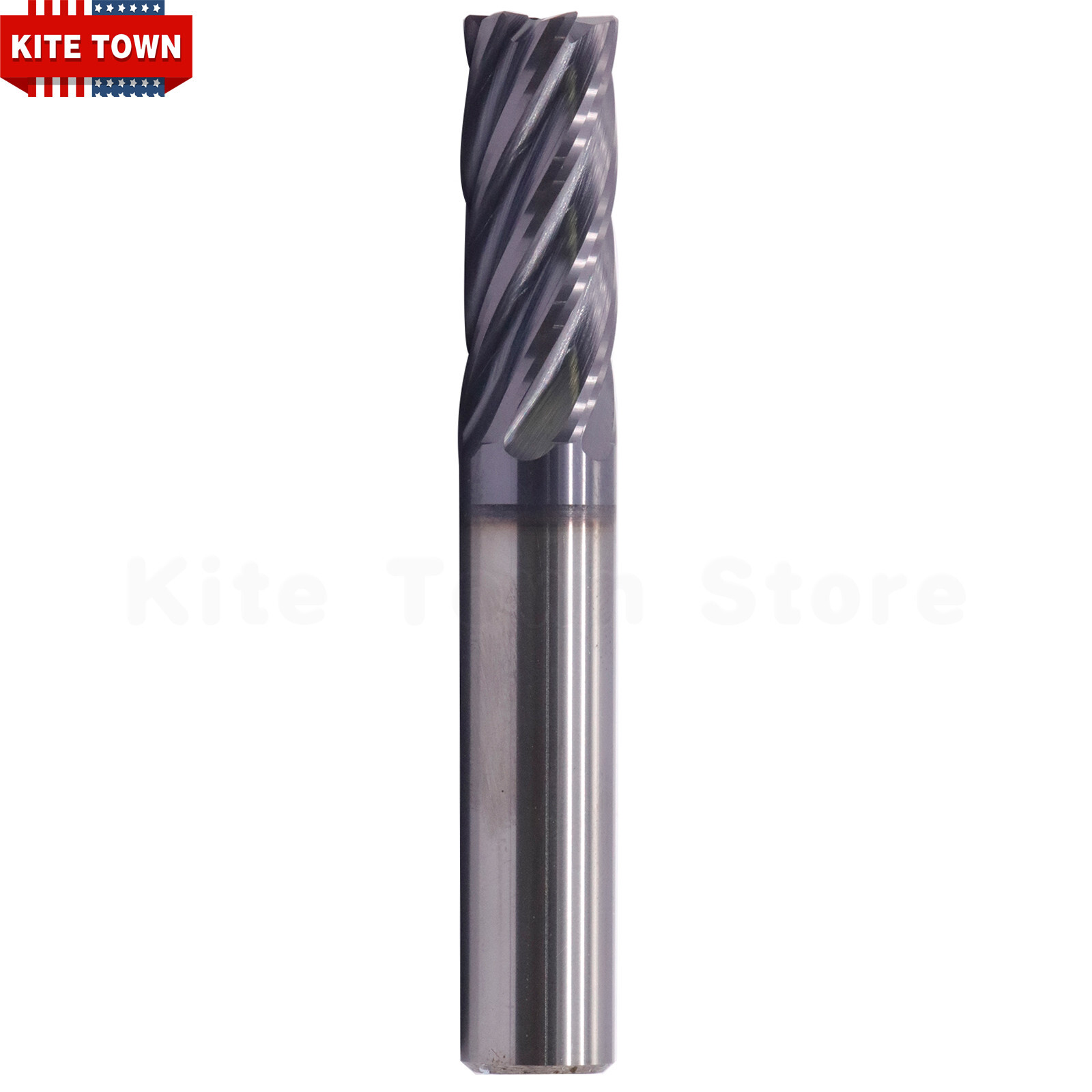 3/8″ 6 Flute Variable Helix Carbide End Mill – .020 Corner Radius – AlCrN Coated