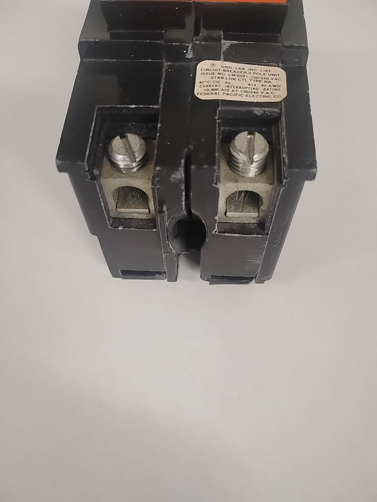 NA240 FPE Federal Pacific 40 Amp 2 Pole Stab-Lok Thick. Preowned