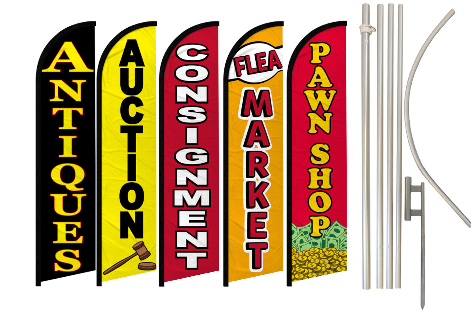 Thrift Shop Full Curve Windless Swooper Flag & Pole Kit Consignment