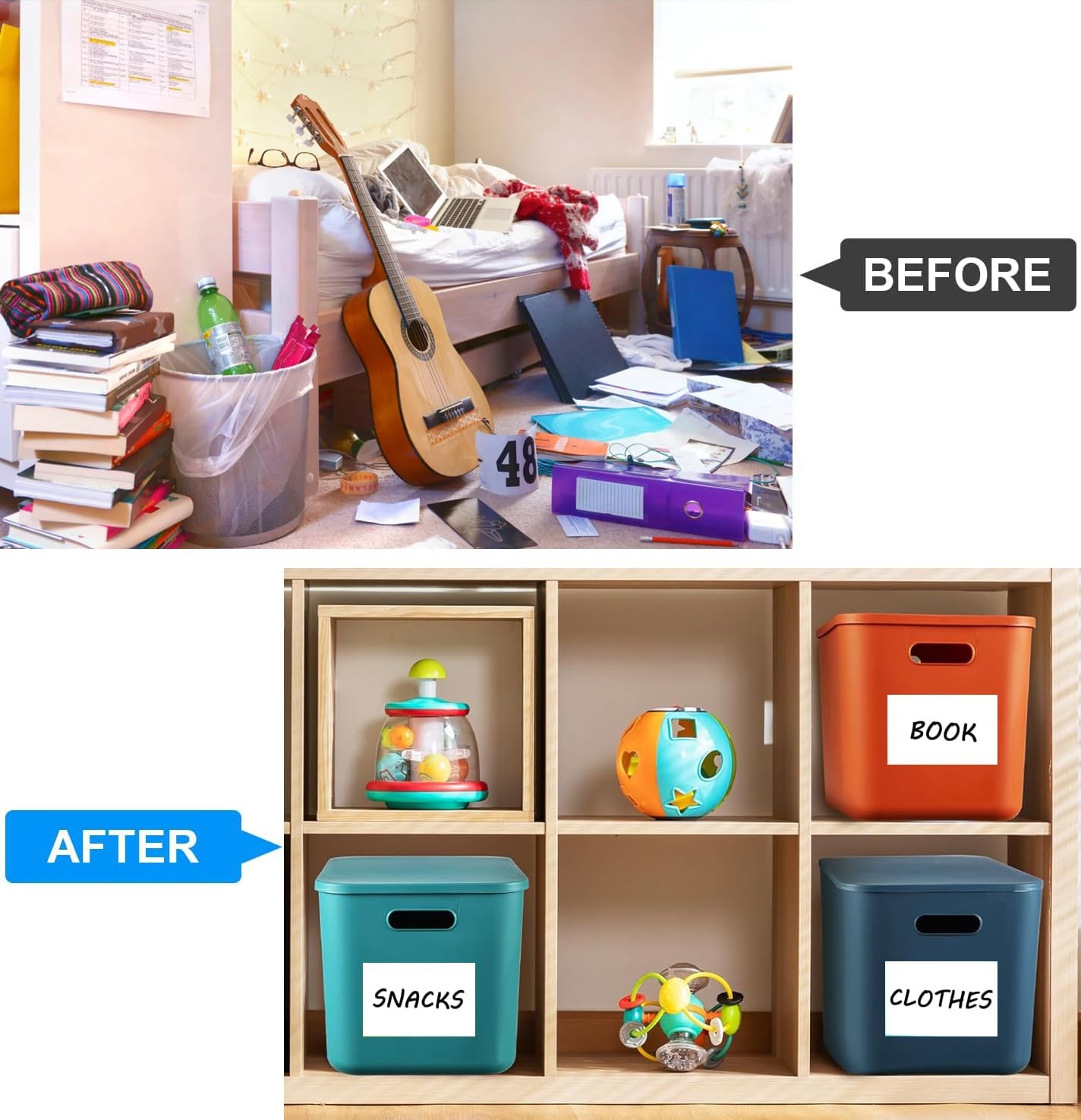 150 Pcs Labels for Storage Bins, 6 X 4 Inch Removable Tear 6″ x 4″, White