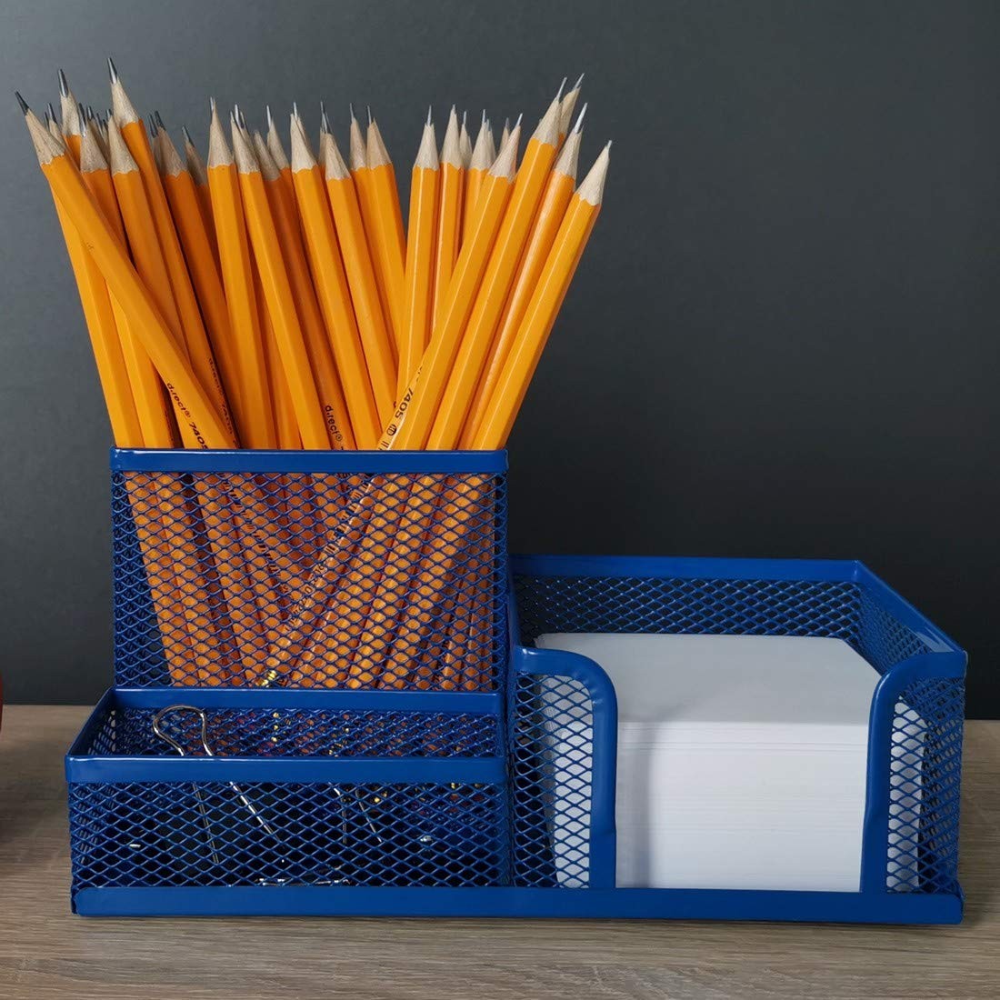 Leviatan Desk Organizer | Metal | Office Pen Holder Navy Blue