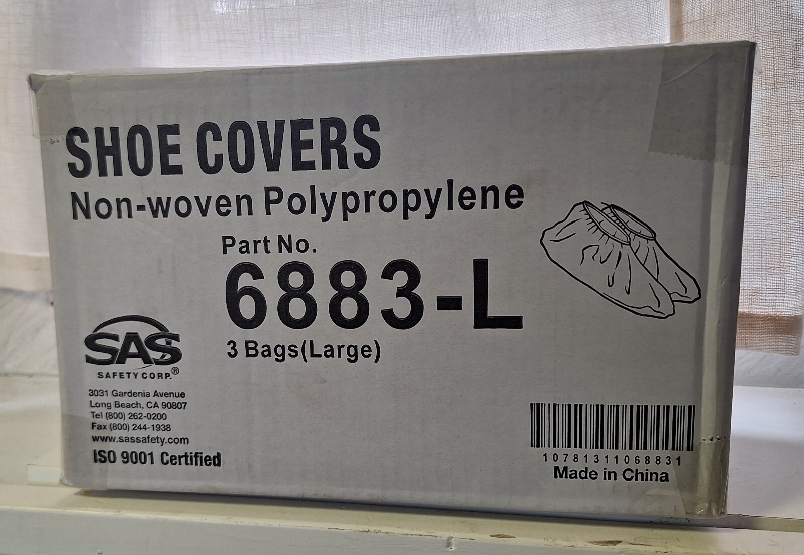 SAS- (6883-L) Shoe Covers- Large-White Non-Woven Polypropylene-300 Count