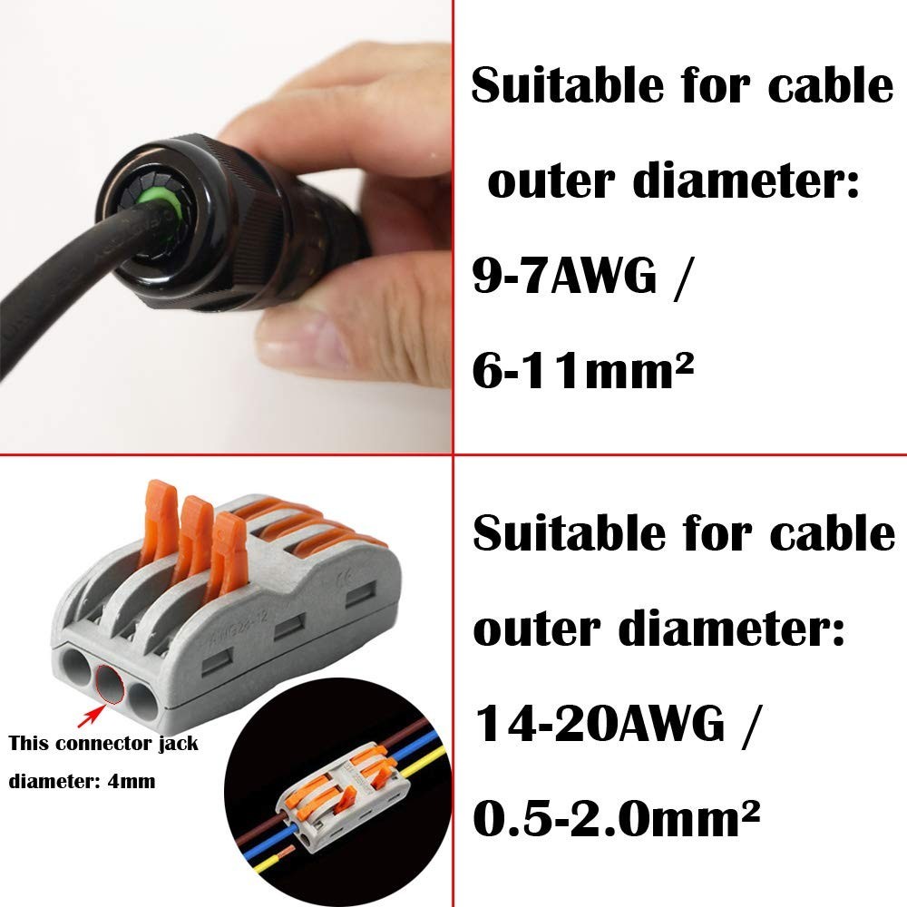 Heavy-Duty Outdoor Junction Box for 2-Core & 3-Core Connections (2-Pack)