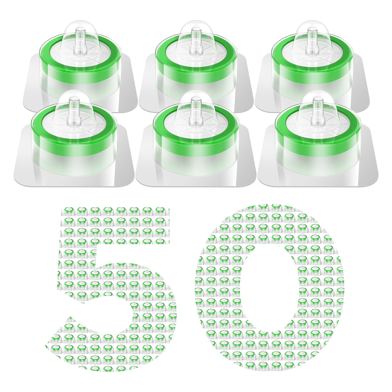50Pcs PES Membrane Syringe Filter Sterile Lab Hydrophilic 33mm 0.22µm Individual