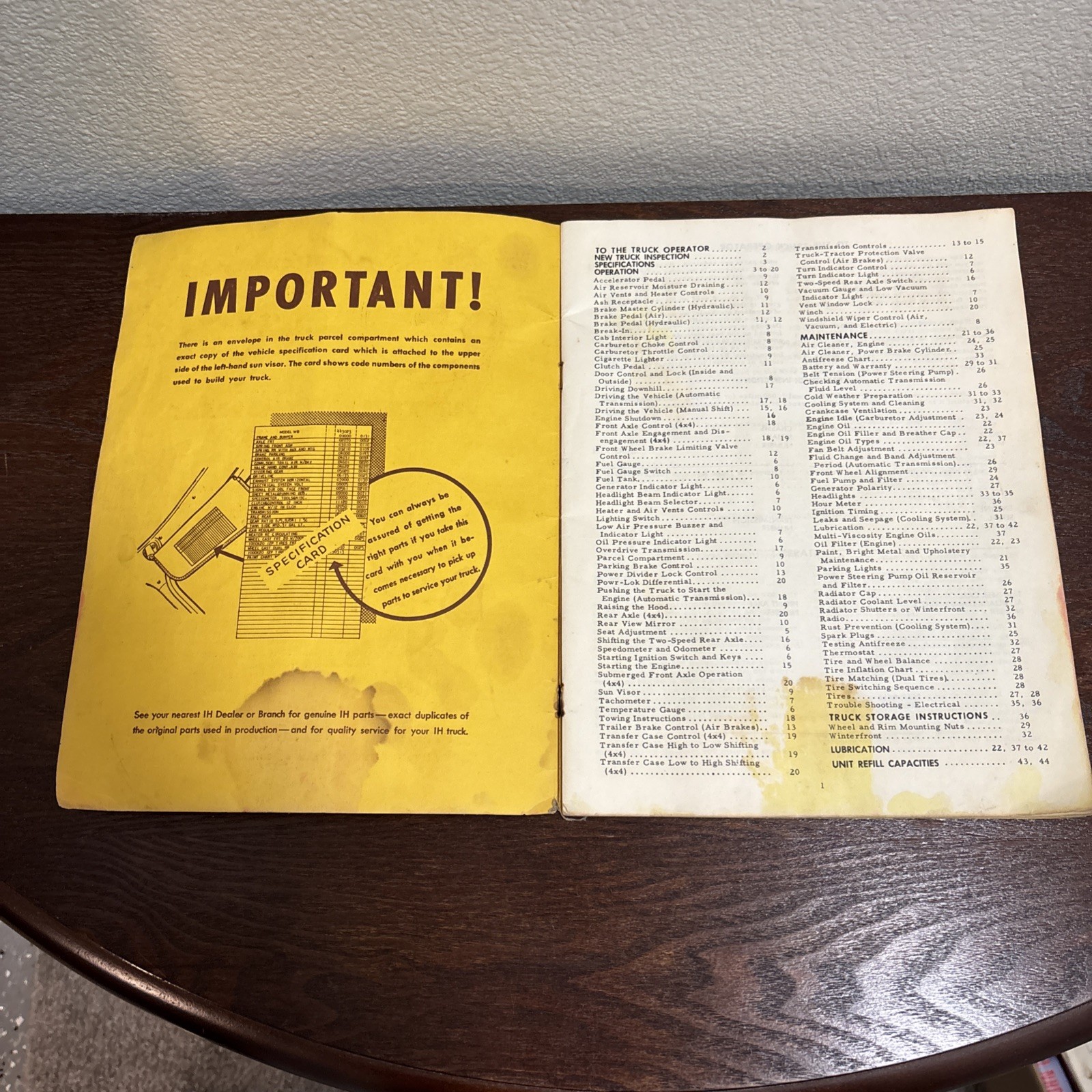 1957 International Harvester Motor Trucks Operators Manual. A-100 ACF-170 AC-170