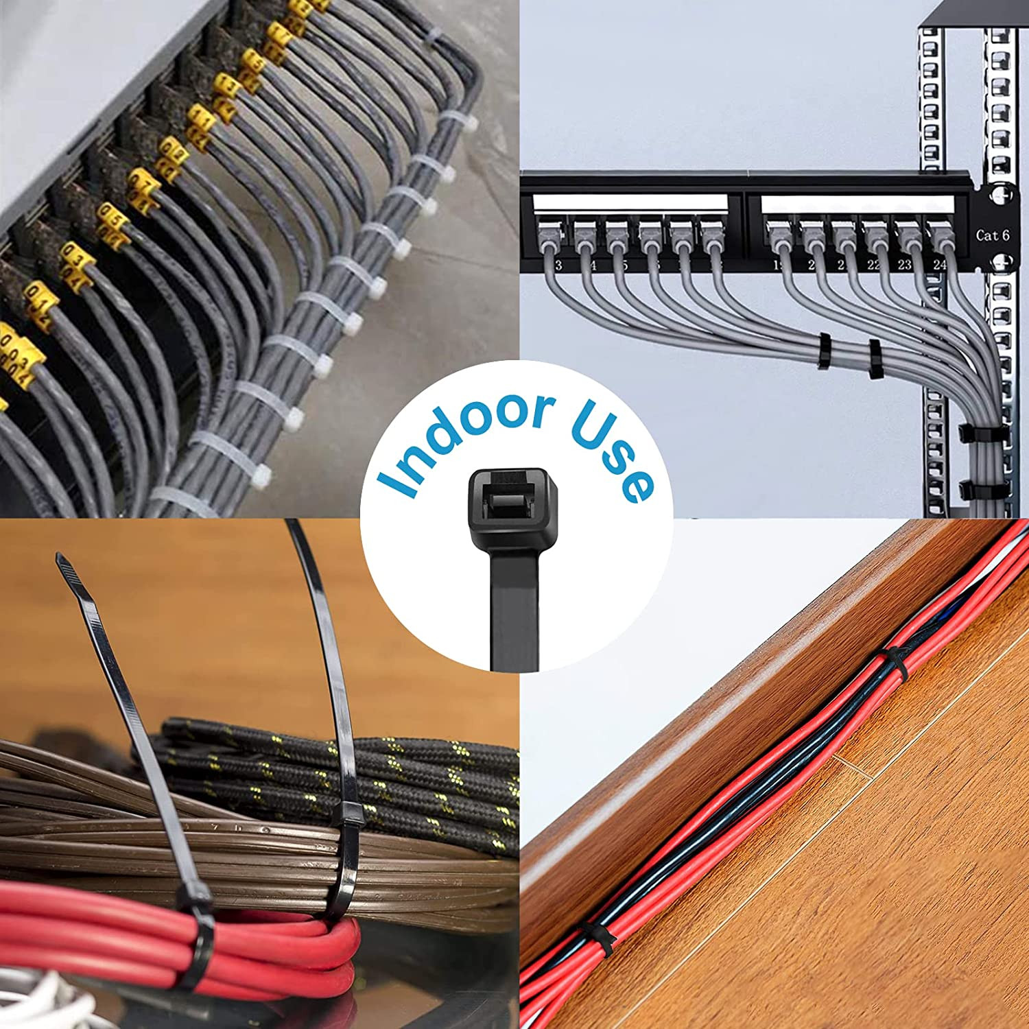 Zip Ties 12 Inch, Black Zip Ties 100 Pack, 40Lb, Cable Ties, Self-Locking Wire