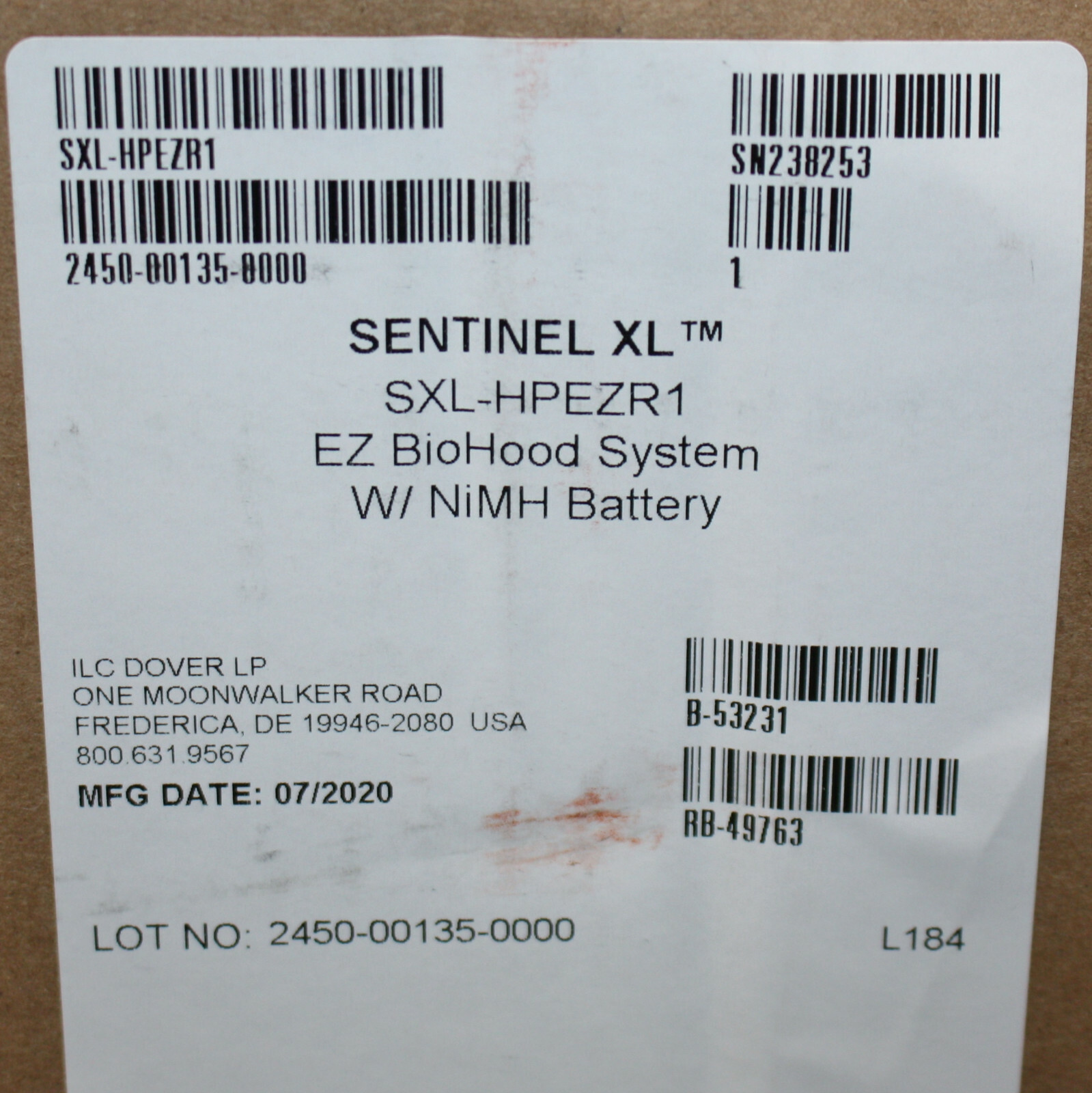 ILC Dover Sentinel XL, PAPR Powered Air Purifying Respirator, Filter and Hood