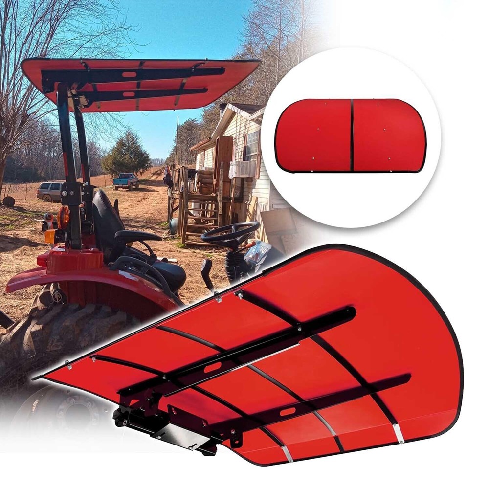 Sun Shield Tuff Top Tractor Canopy Kit For 2″ x 2″ or 2″ x 3″ ROPS 48″ X 52″-Red
