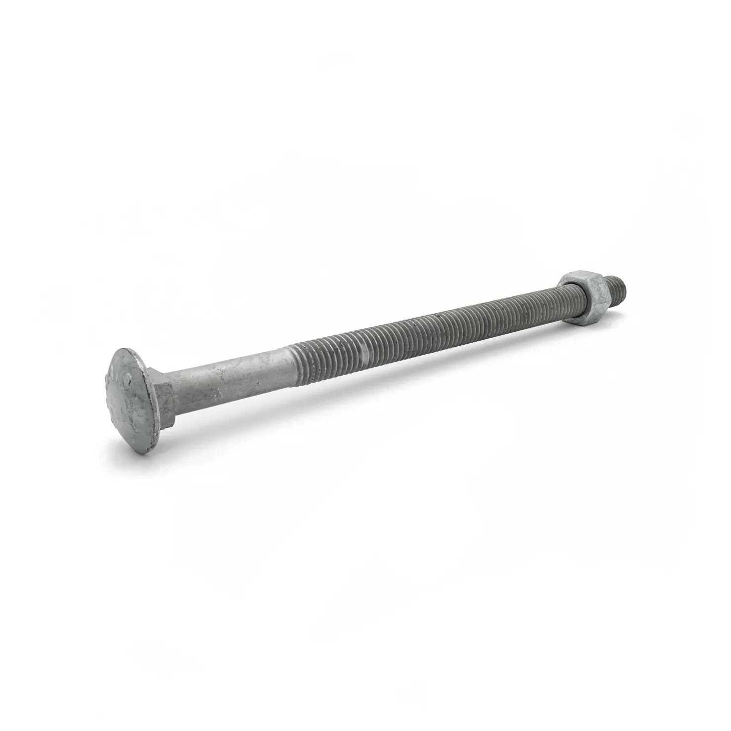 1/2″-13 x 7″ Hot Dipped Galvanized Carriage Bolt w/Nuts, 6″ Thread, Qty 25