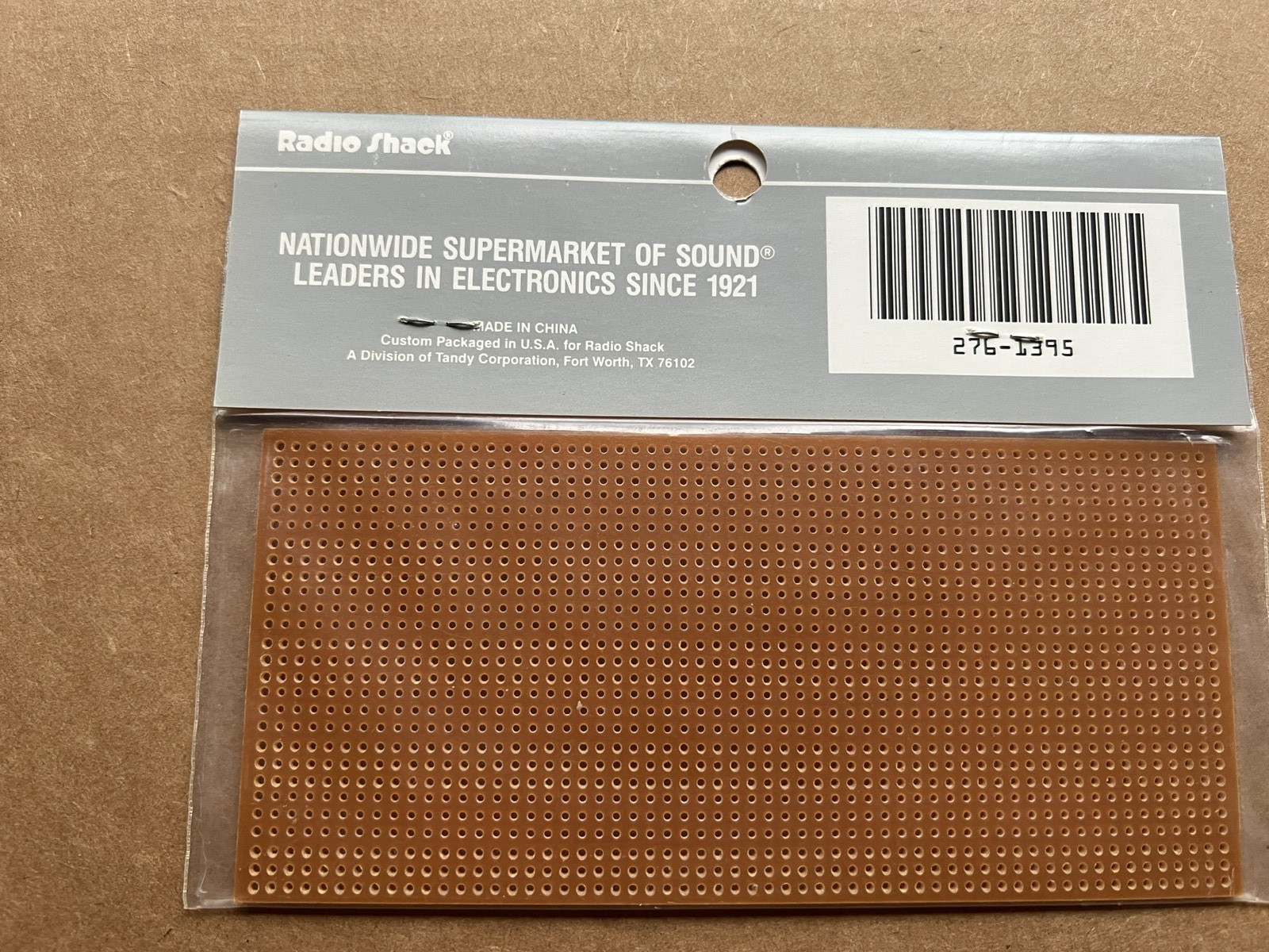 Radio Shack Microminiature 2 3/4 x 6″ Pre-Punched Perfboard – 276-1395