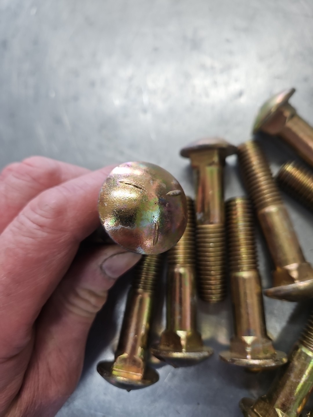 5/8″-11 x 3″ (PT) Coarse Thread Grade 5 Carriage Bolt Yellow Zinc Plated(10)