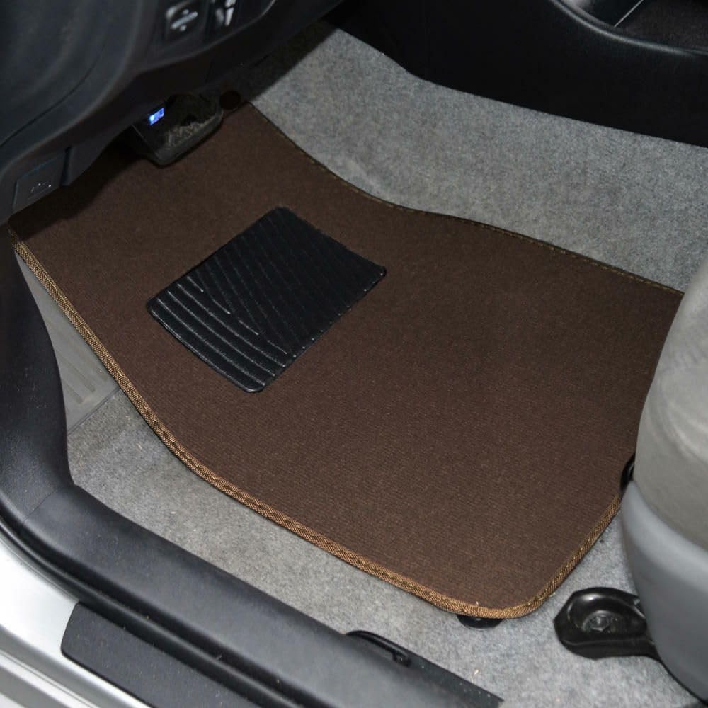 Dark Beige Rear Floor Mats 4pc Nylon Rubber 11.5×16.5 MT-100