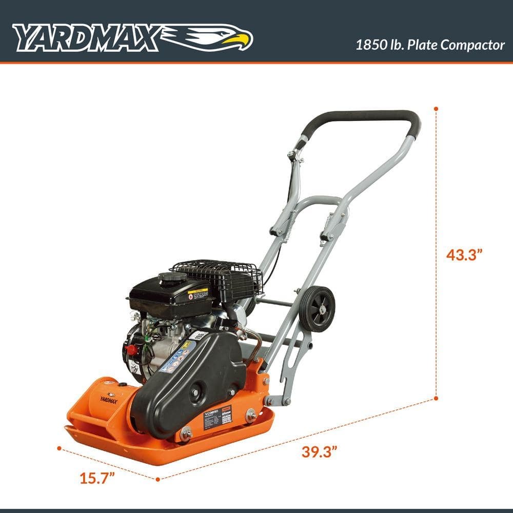 YARDMAX 1850 lb. Compaction Force Plate Compactor