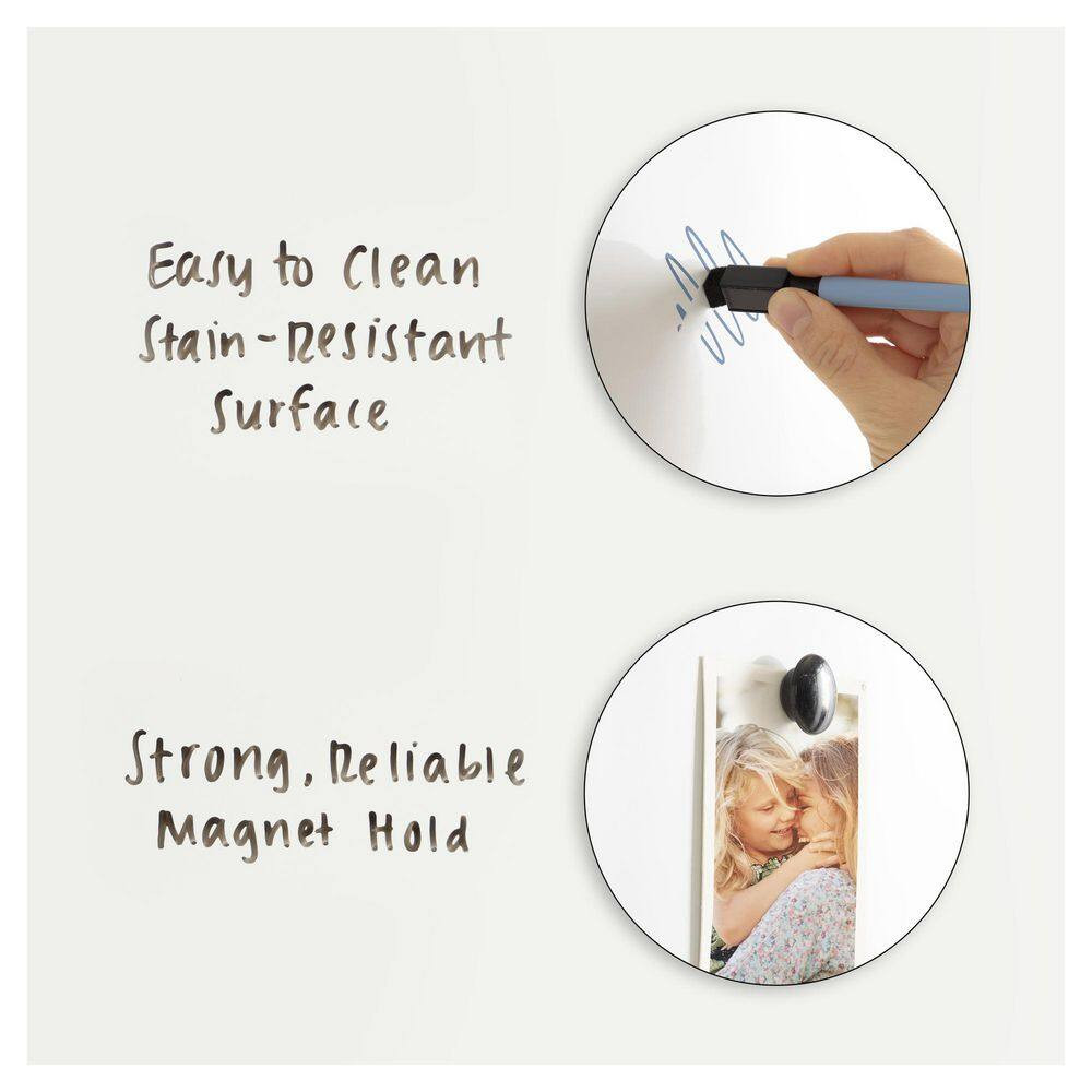 Glam Linen Grey 29 In. X 29 In. Polystyrene Framed Dry Erase Magnetic Memo Board