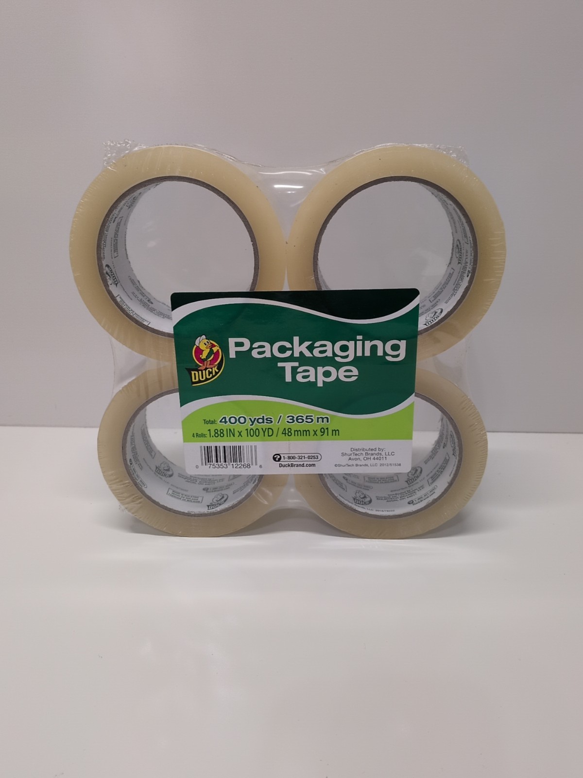 Duck 1.88 Inch x 100 Brand Standard Packaging Refill 4 Rolls Tape Yards NEW