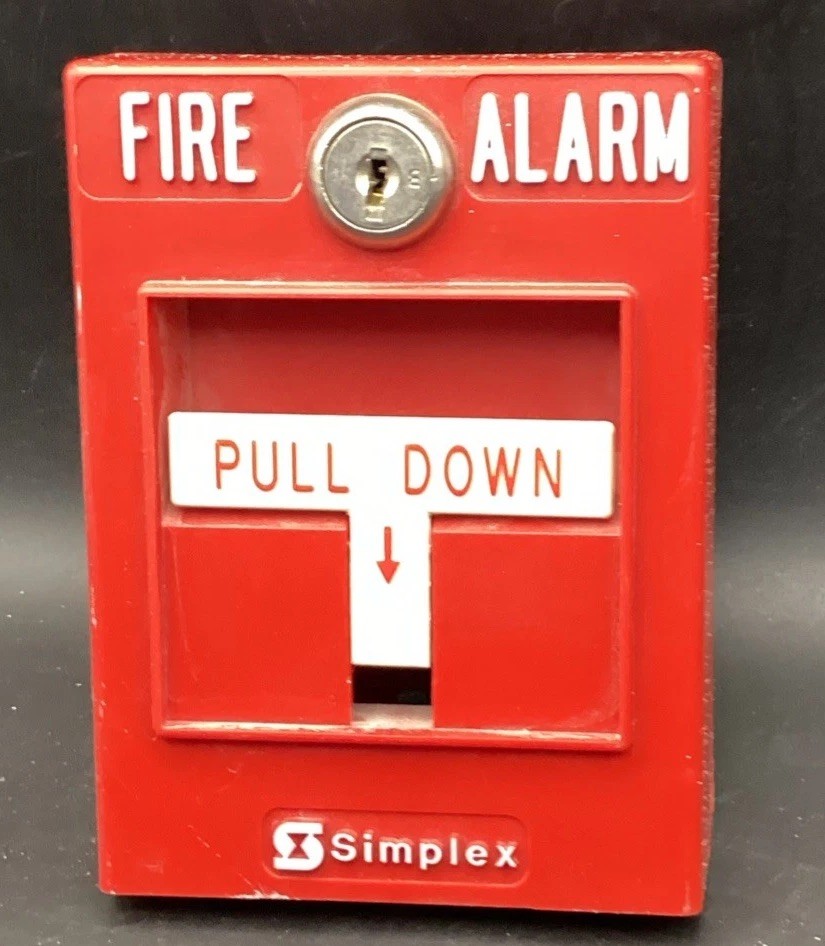 Simplex Red 596B Non-Coded Signaling Device Manual Fire Alarm No Key
