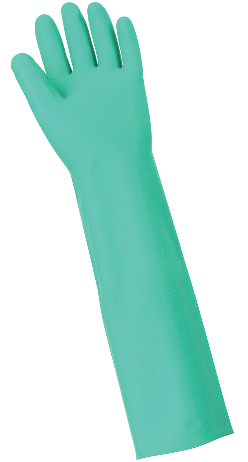 FrogWear 522 Extra-Long 22-Mil Green Nitrile Unsupported Gloves Diamond Grip