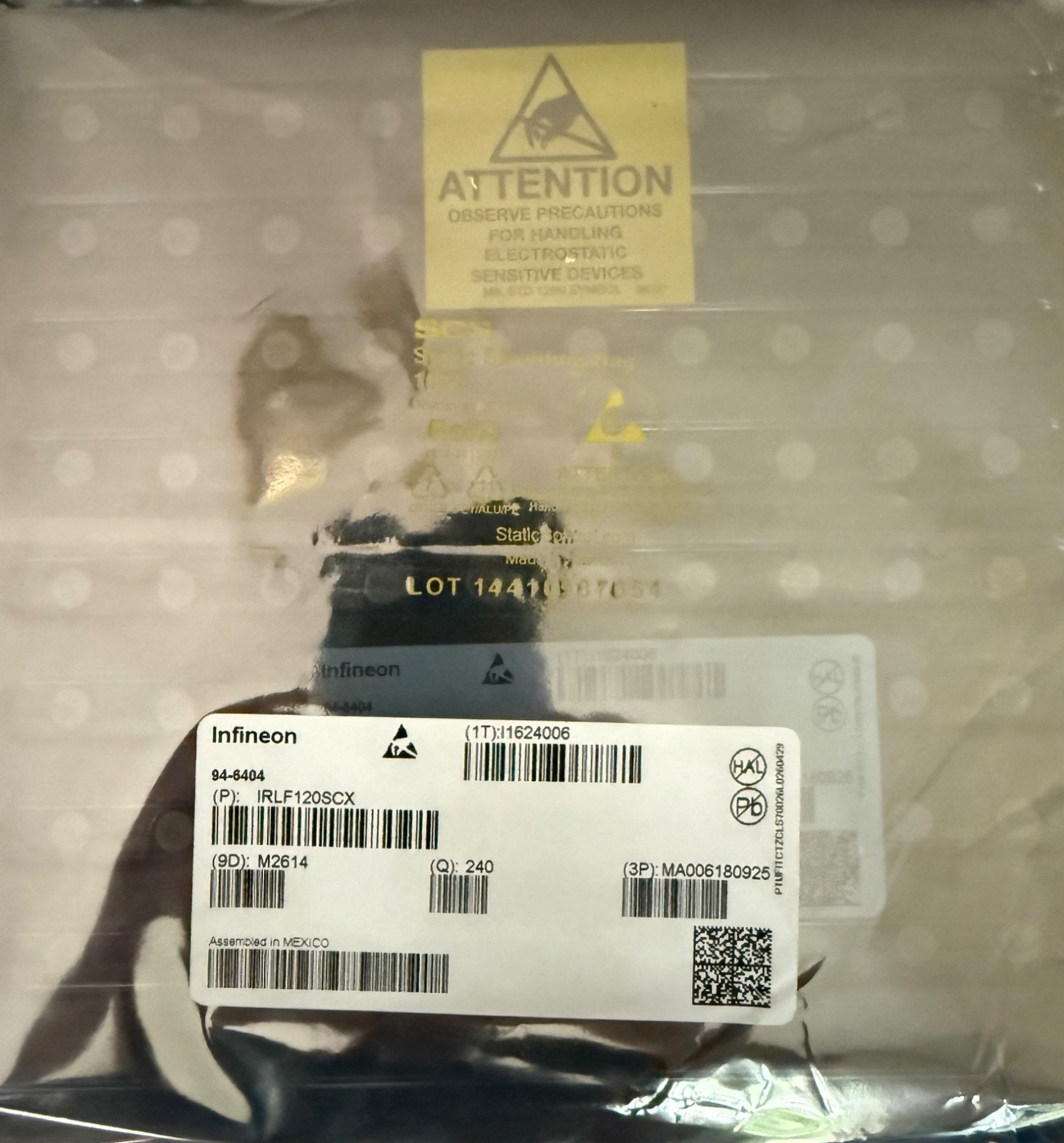 Infineon IRLF120SCX Power MOSFET High-Rel N-Ch Lot of 484 Factory Sealed Reel