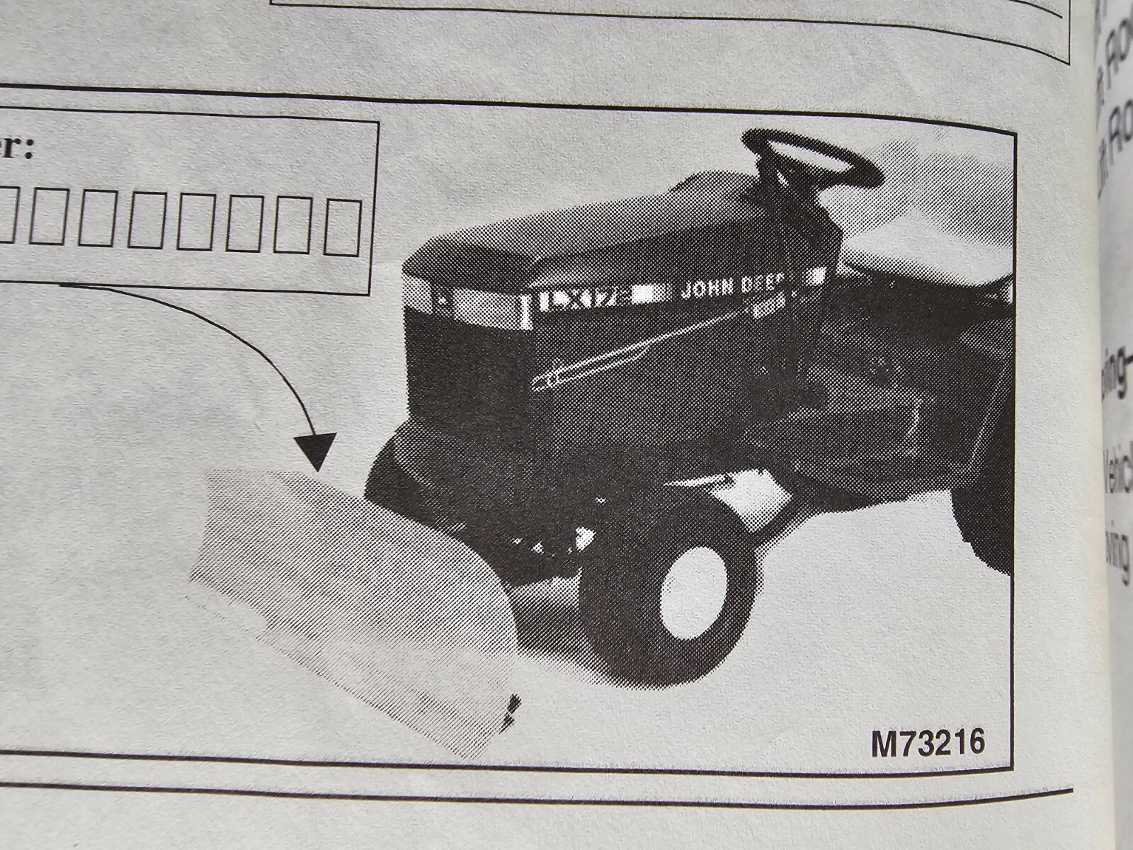 John Deere 42″ Front Blade S/N 10001-90000 for 100 LX GT Series Tractor Manual