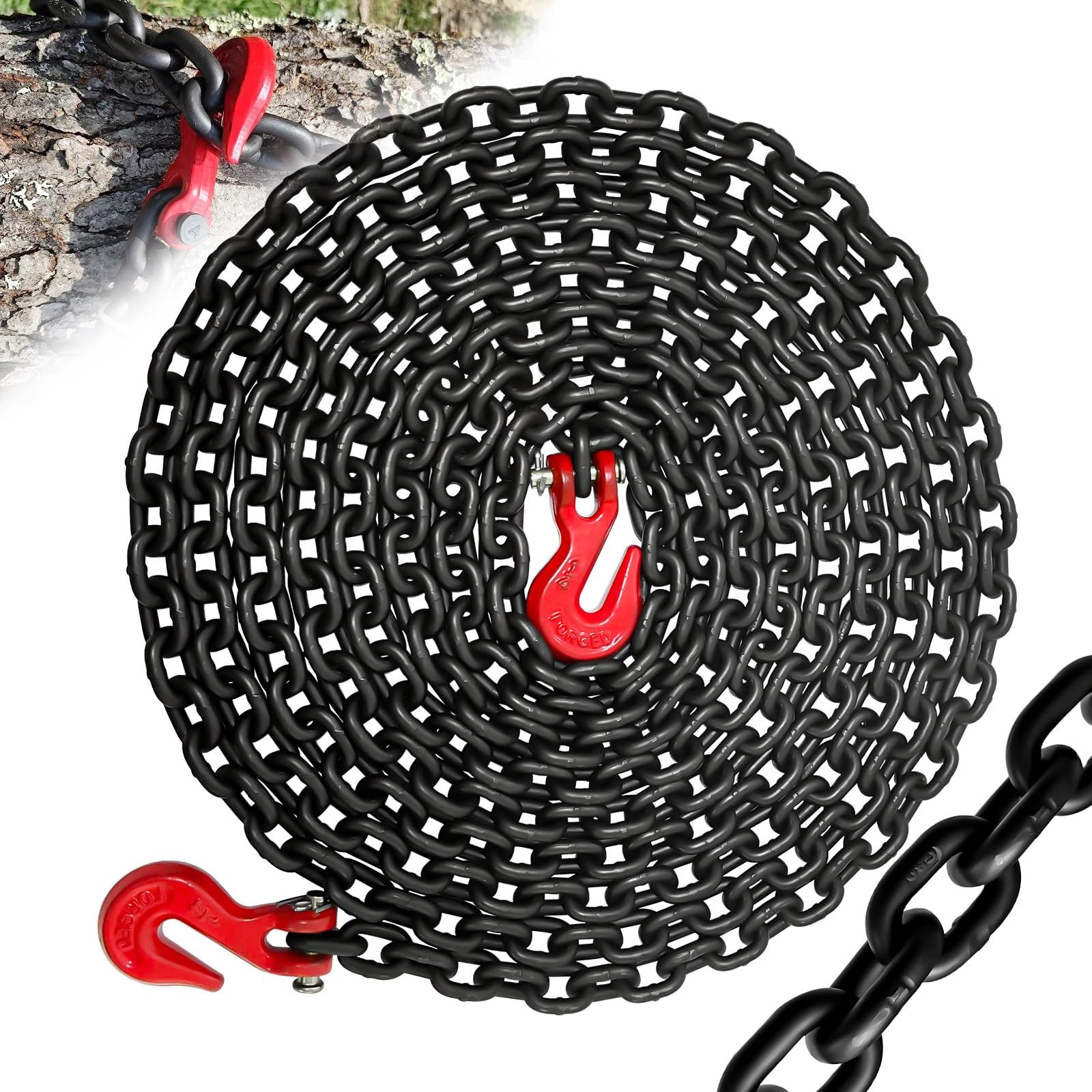 G80 Transport Binder Chain|1/4″—20 Ft Heavy Duty Chain Wll 3300 Lbs Break Streng