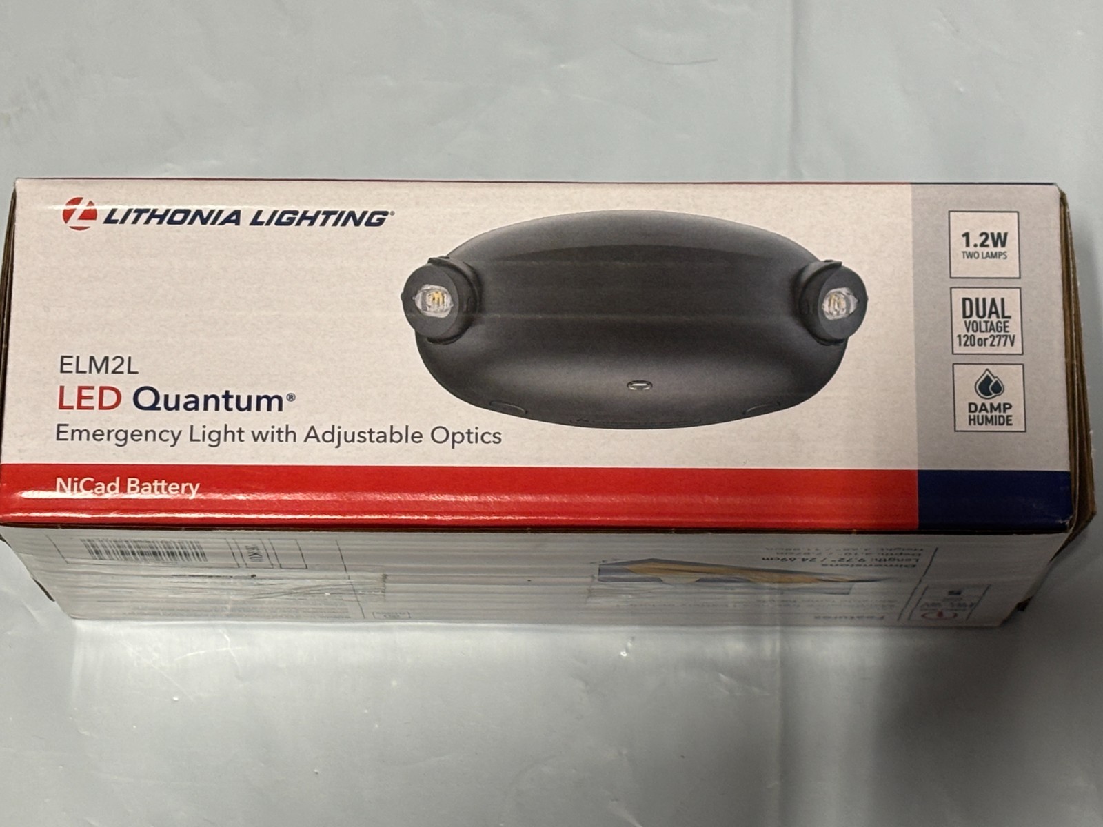 (Lot of 5) LITHONIA LIGHTING ELM2LB12 120/277-V LED Hardwire Emergency Light