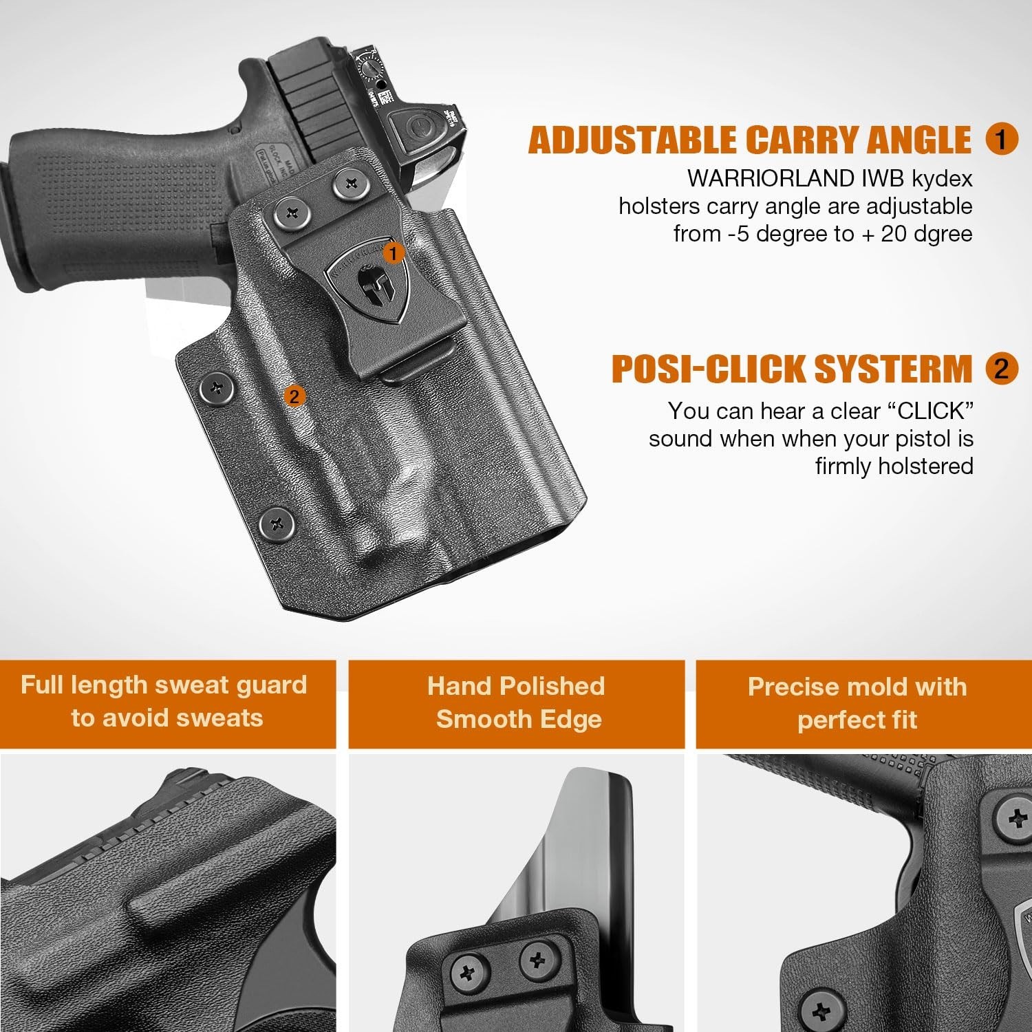 WARRIORLAND IWB/OWB Kydex Holster for Glock 43X MOS / 48 MOS / 43X Rail / 48 …