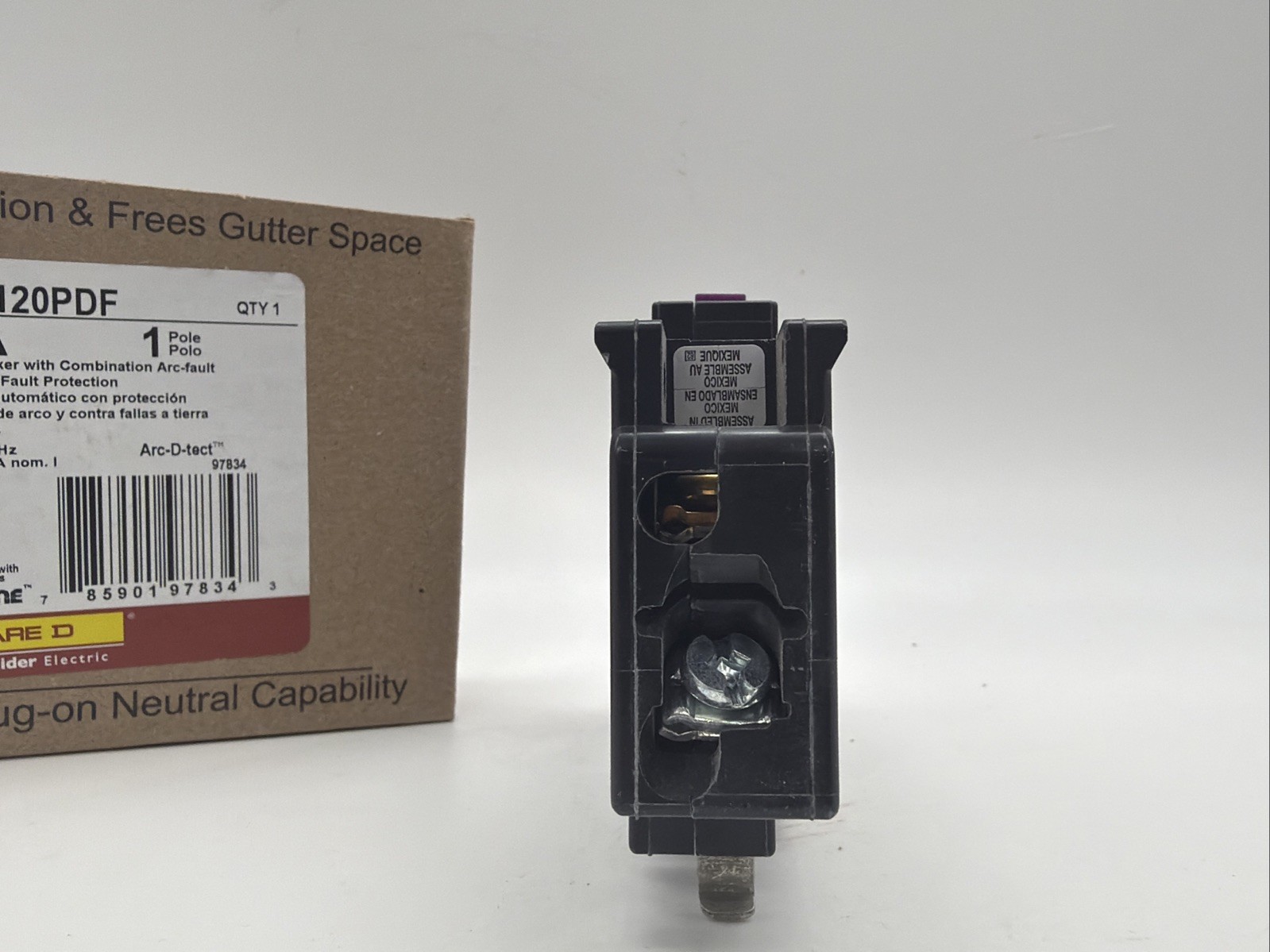 NEW Square D HOM120PDF 20A 1-Pole AFCI/GFCI Breaker – Plug-On Neutral –Ul Listed