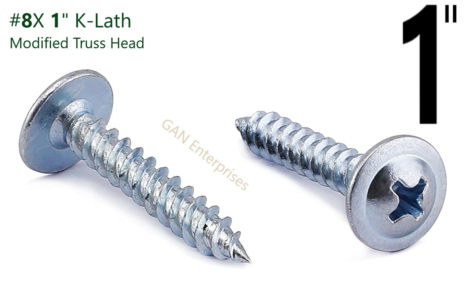 Modified Truss Head Phillips Self piercing sharp point screws #8 x 1/2″- 3″ Zinc