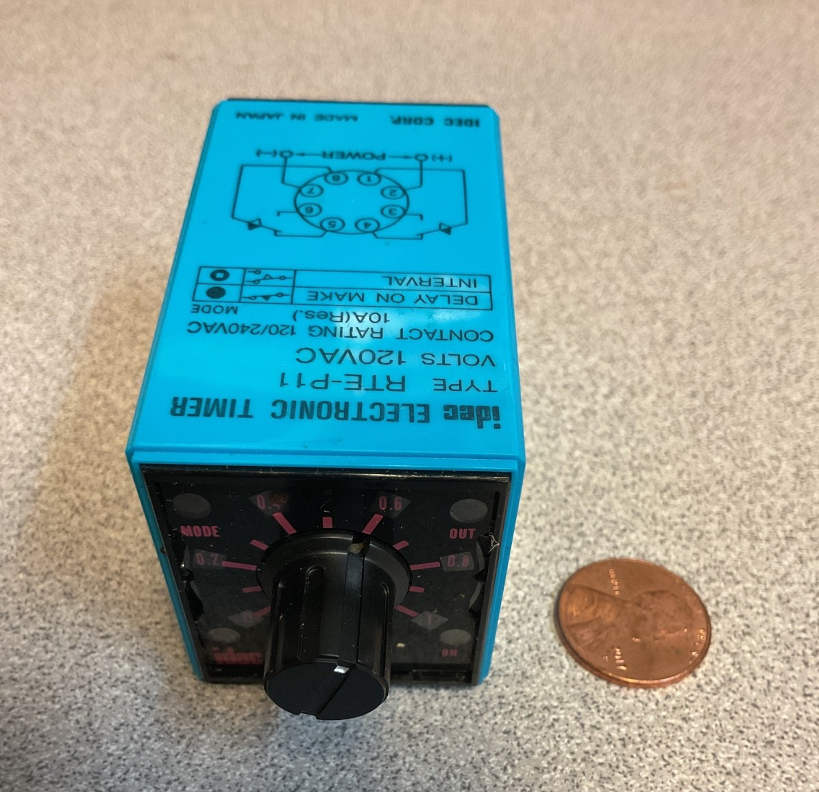 IDEC RTE-P11 Electronic Timer 120 VAC 0-1 sec