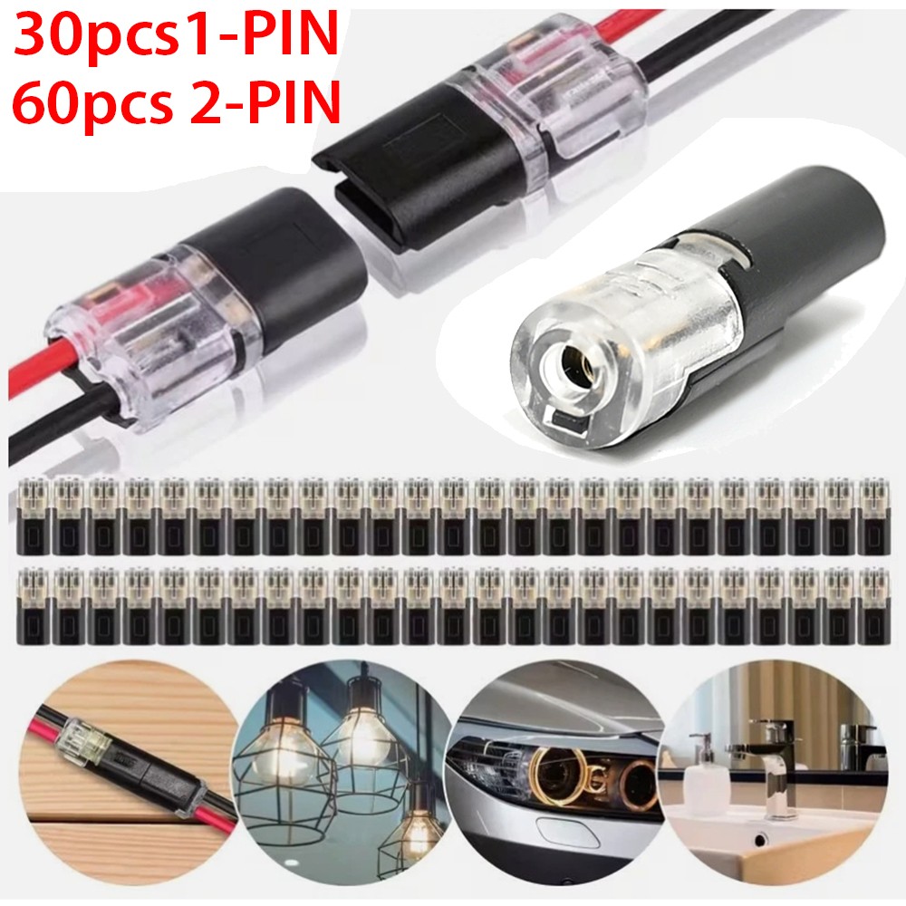 90 PCS Plug-In Quick Wire Connectors, Reusable Clamp Terminal Blocks for Cables