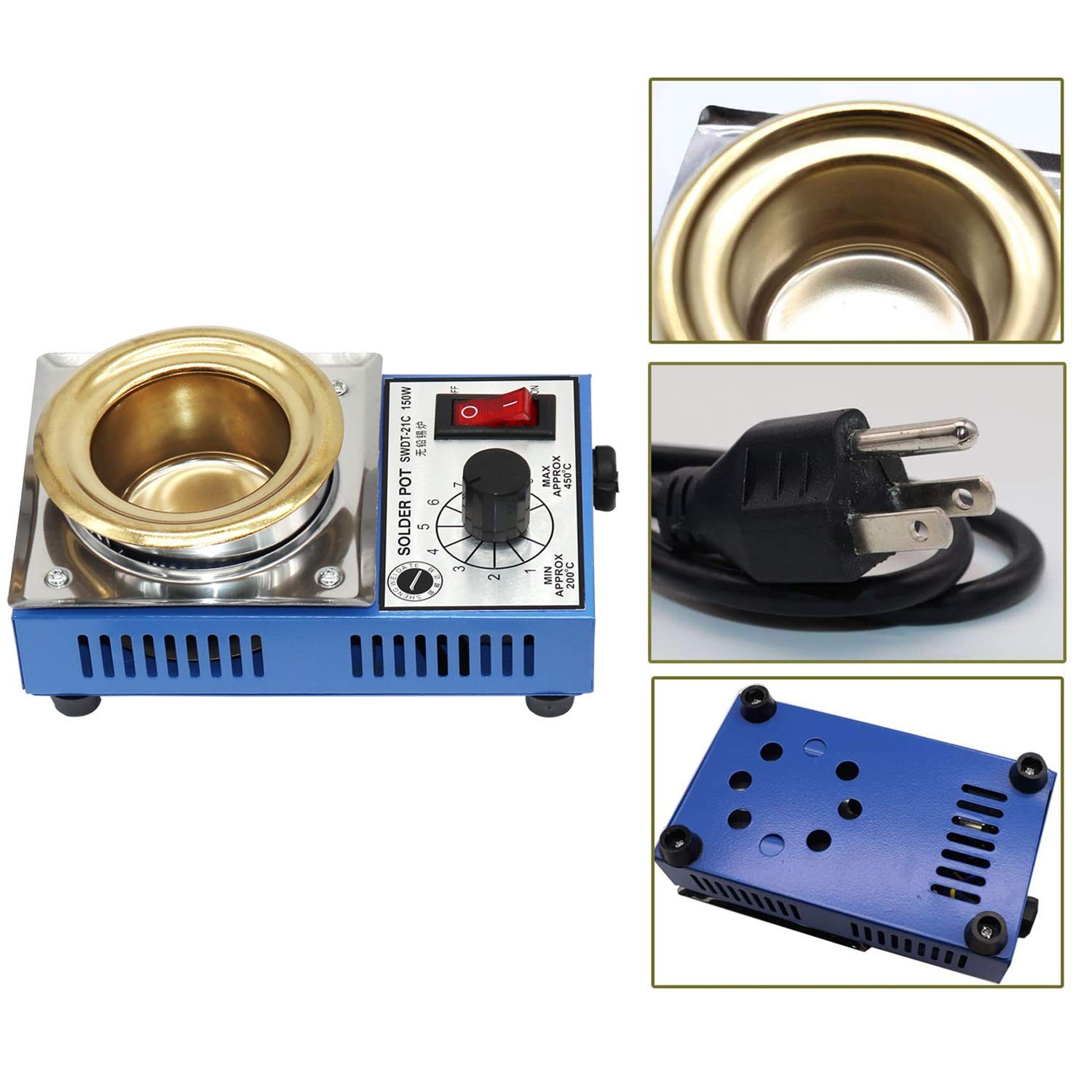 50mm 110v 150w Leadfree Solder Pot With 500g Capactity Bga Solder Paste Scrape